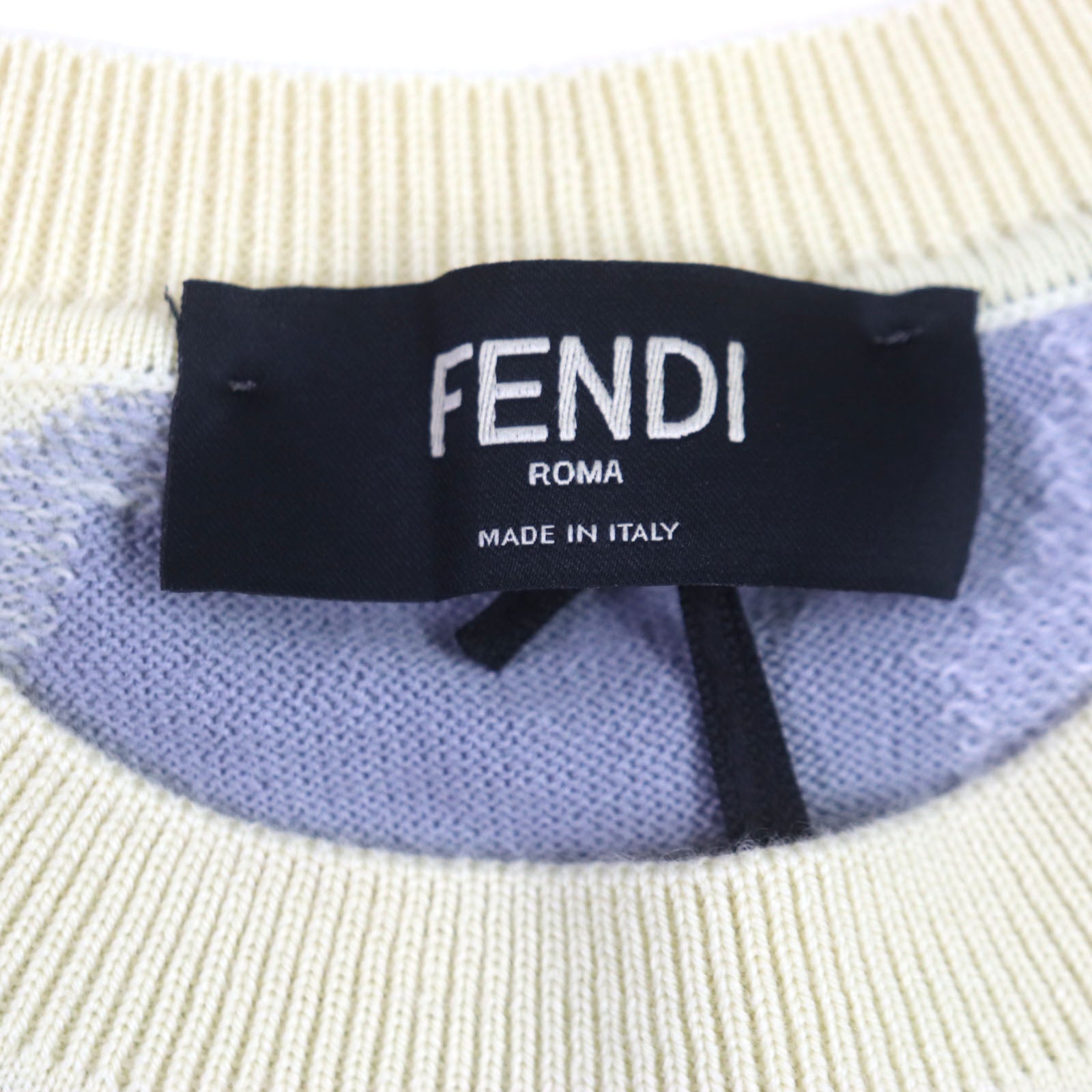 Fendi FF Zucca Crew Neck Knit Yellow Multicolor