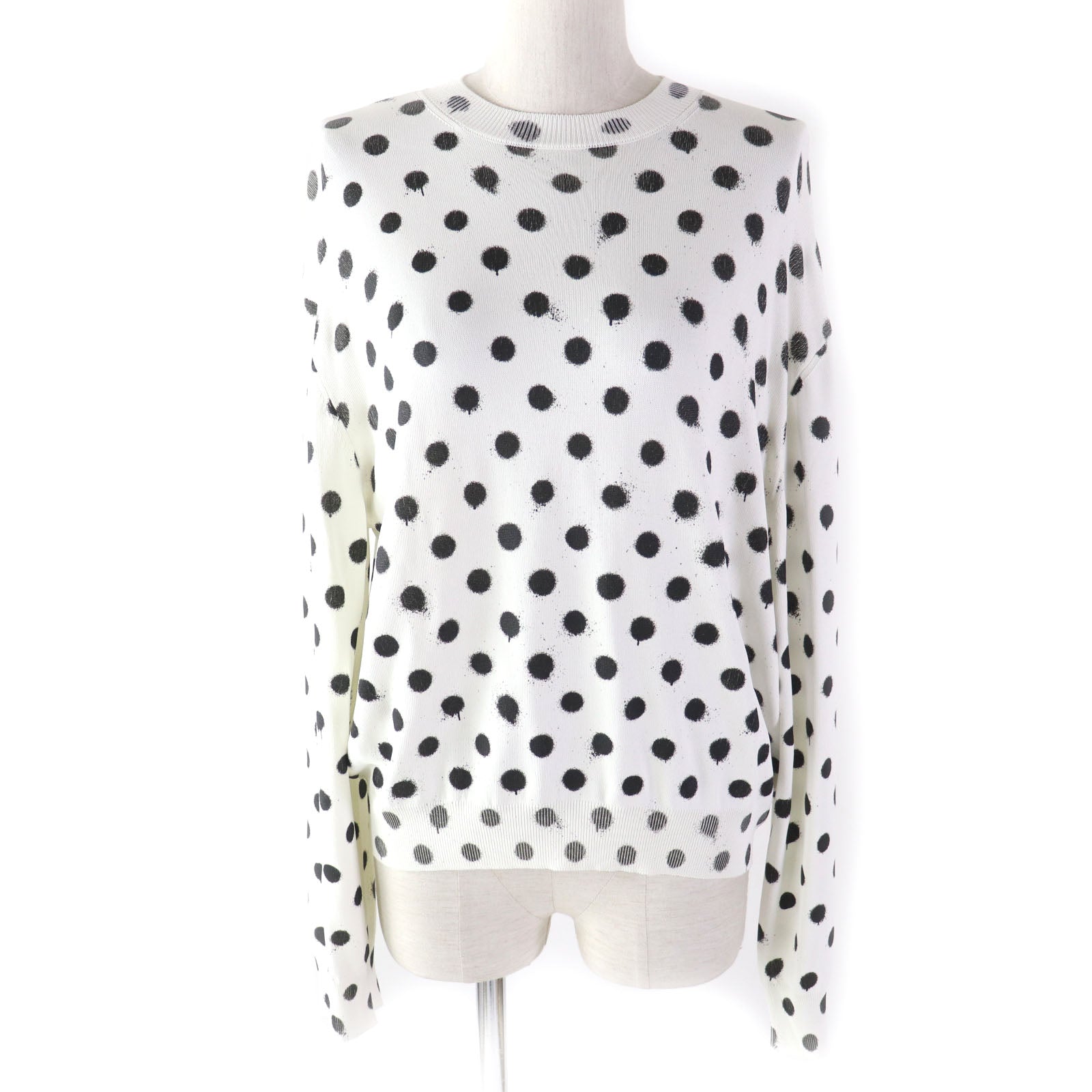 Balenciaga Dot Pattern Crew Neck Knit Sweater