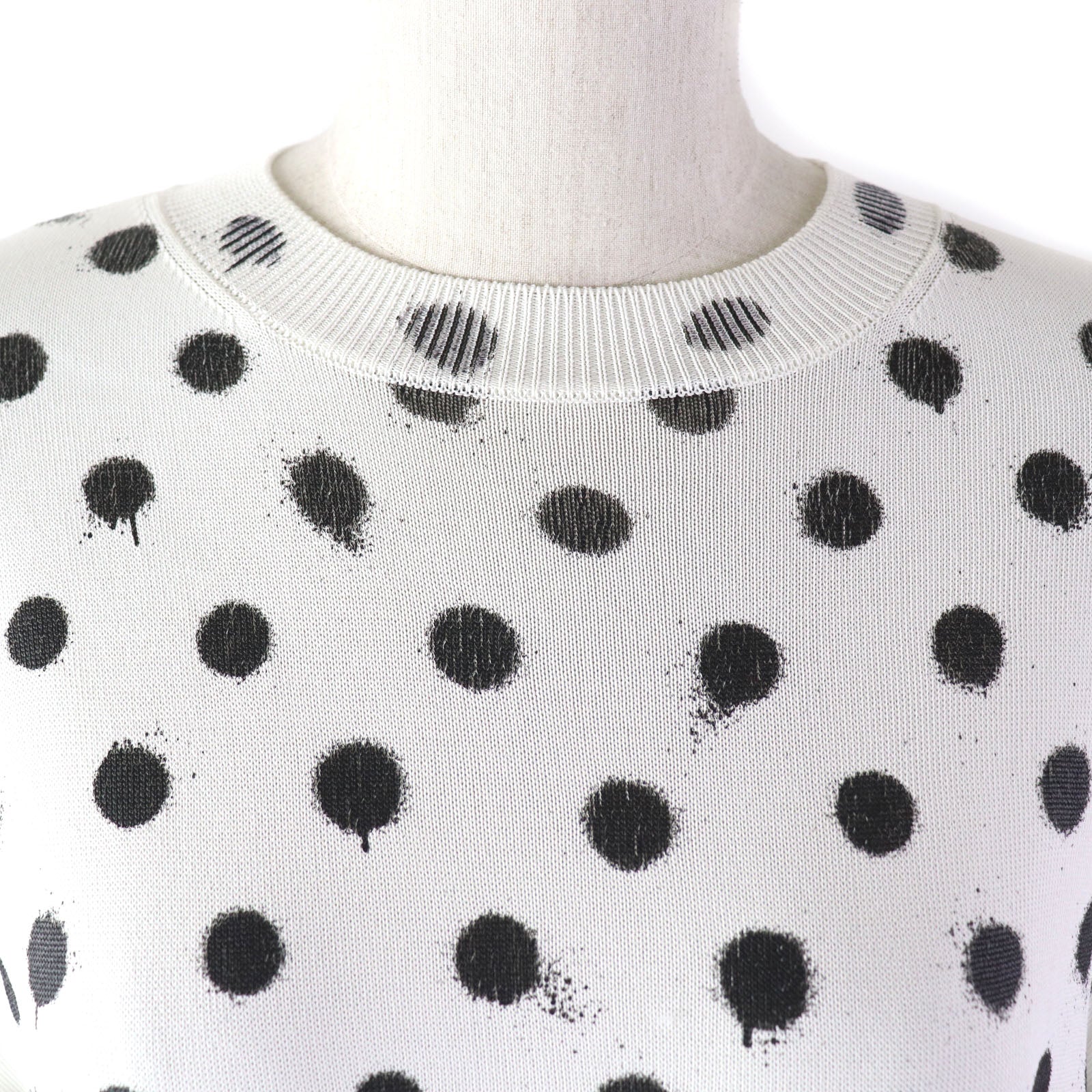 Balenciaga Dot Pattern Crew Neck Knit Sweater