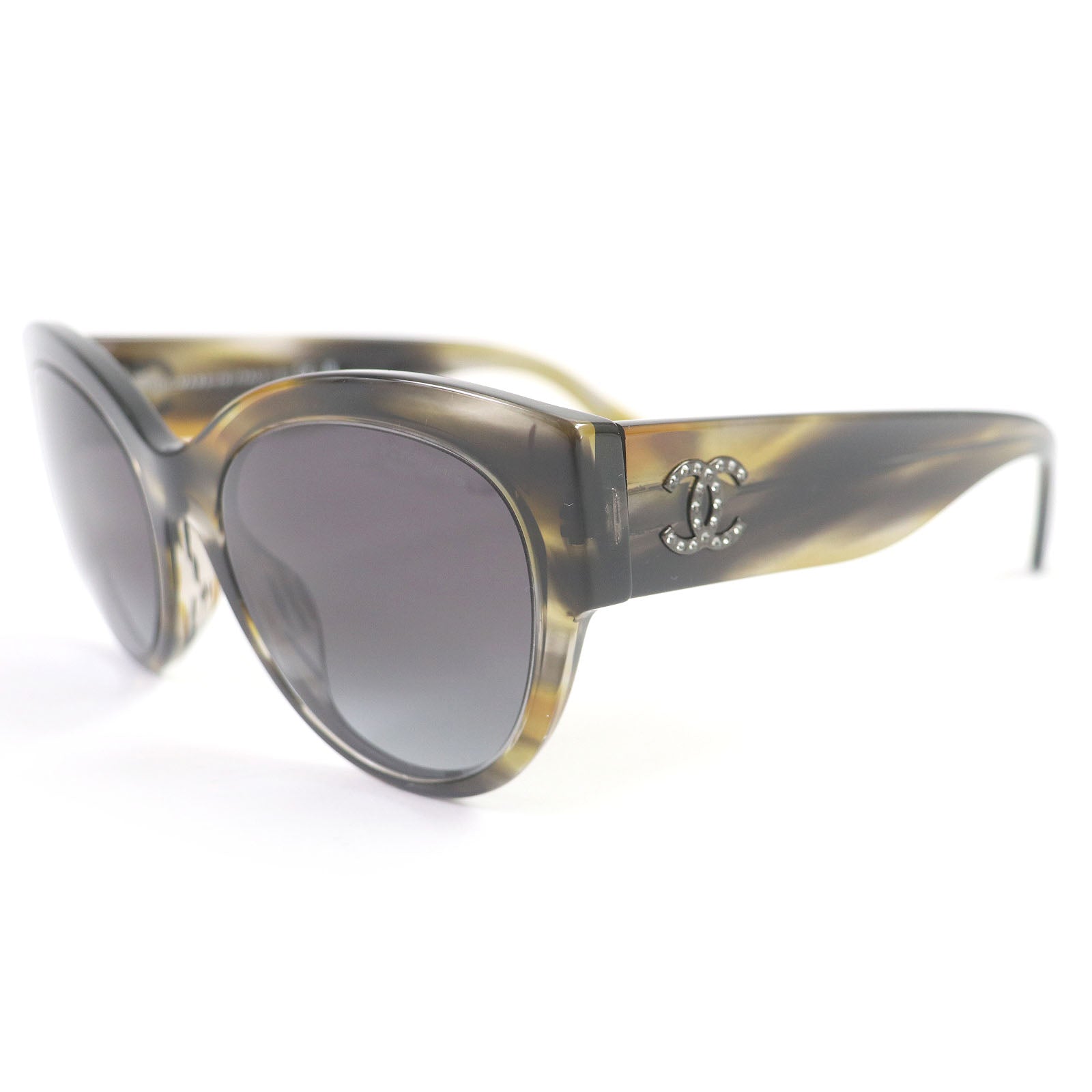 Chanel COCO Mark Rhinestone Marble Sunglasses