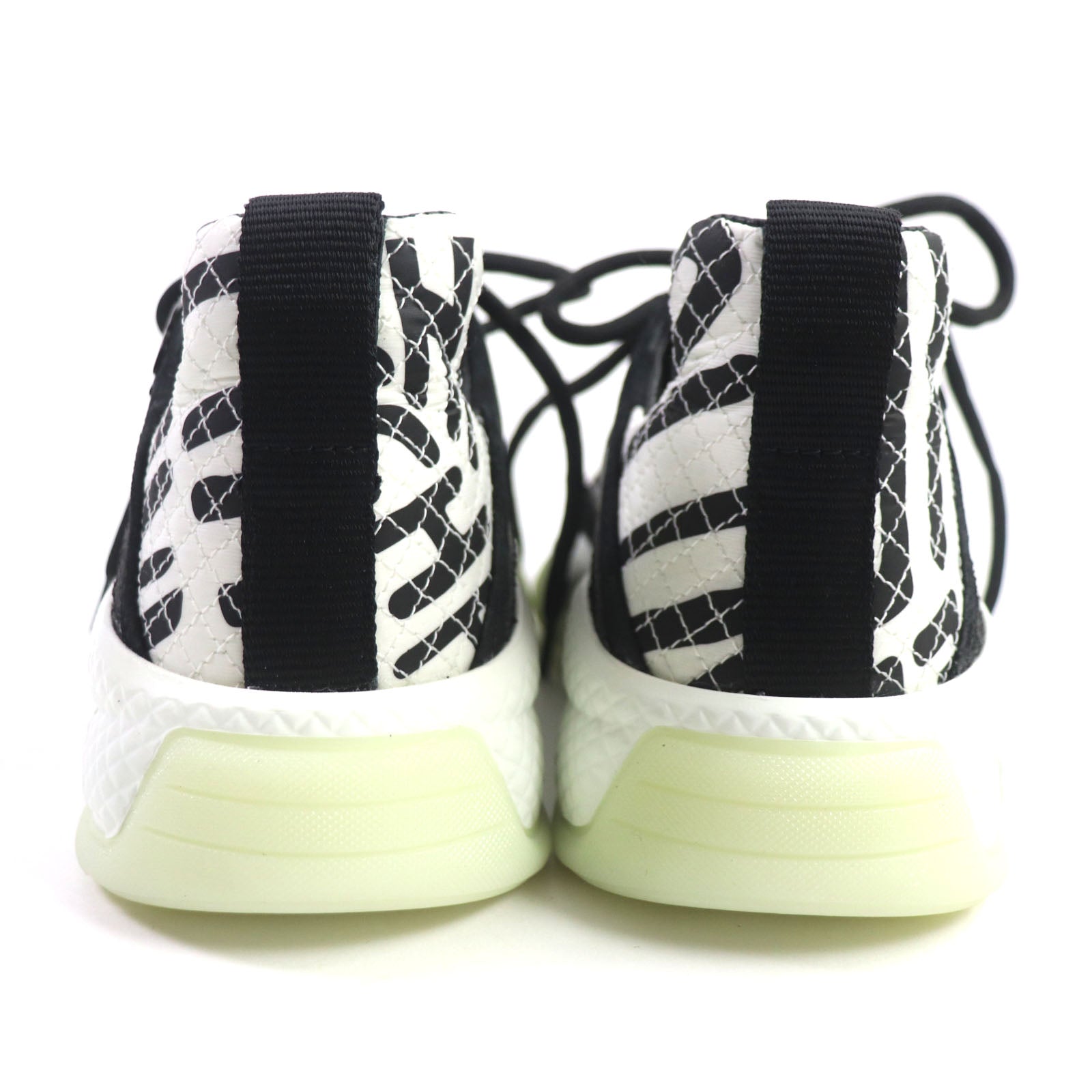 Chanel Suede Leather Sneakers Black White 36