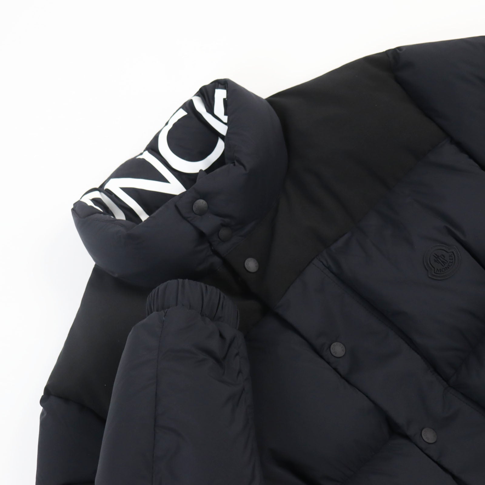 Moncler Timsit Nylon Logo Down Jacket Black