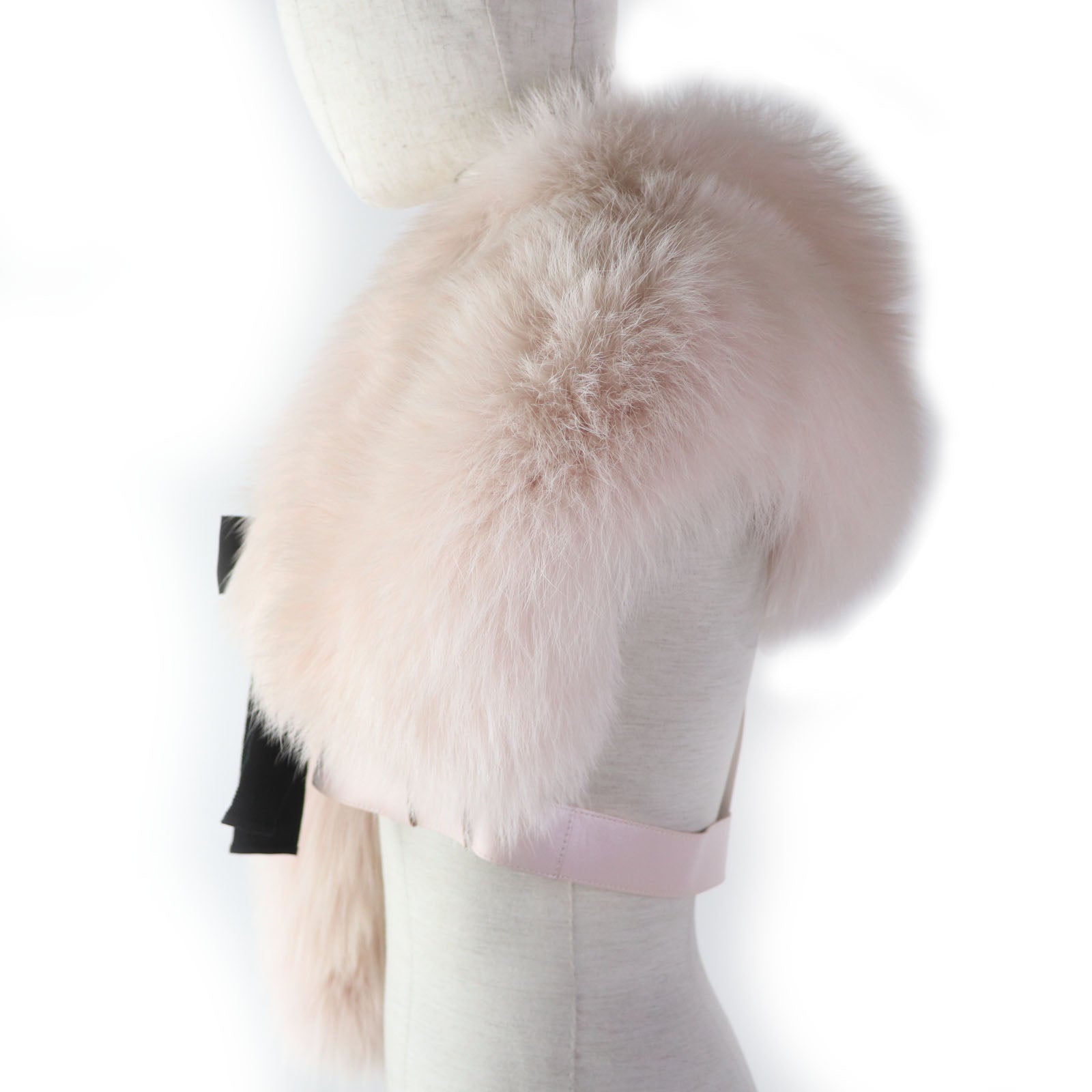 Valentino Fox Leather Fur Shawl Pink 40