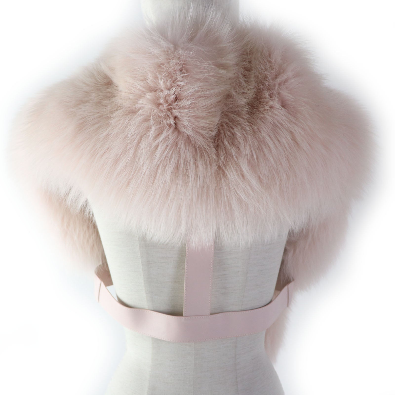 Valentino Fox Leather Fur Shawl Pink 40