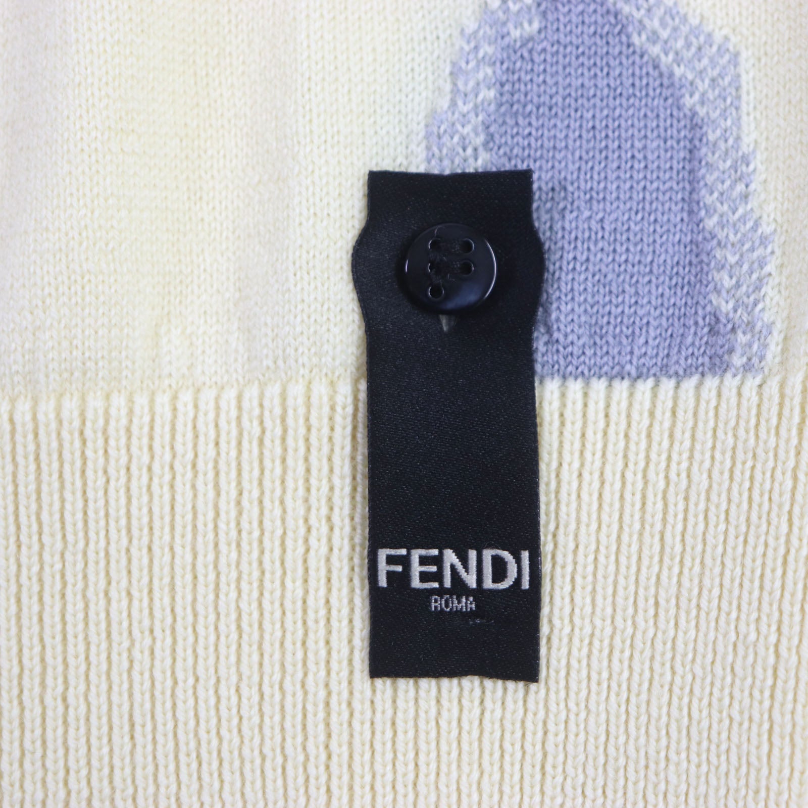 Fendi FF Zucca Crew Neck Knit Yellow Multicolor