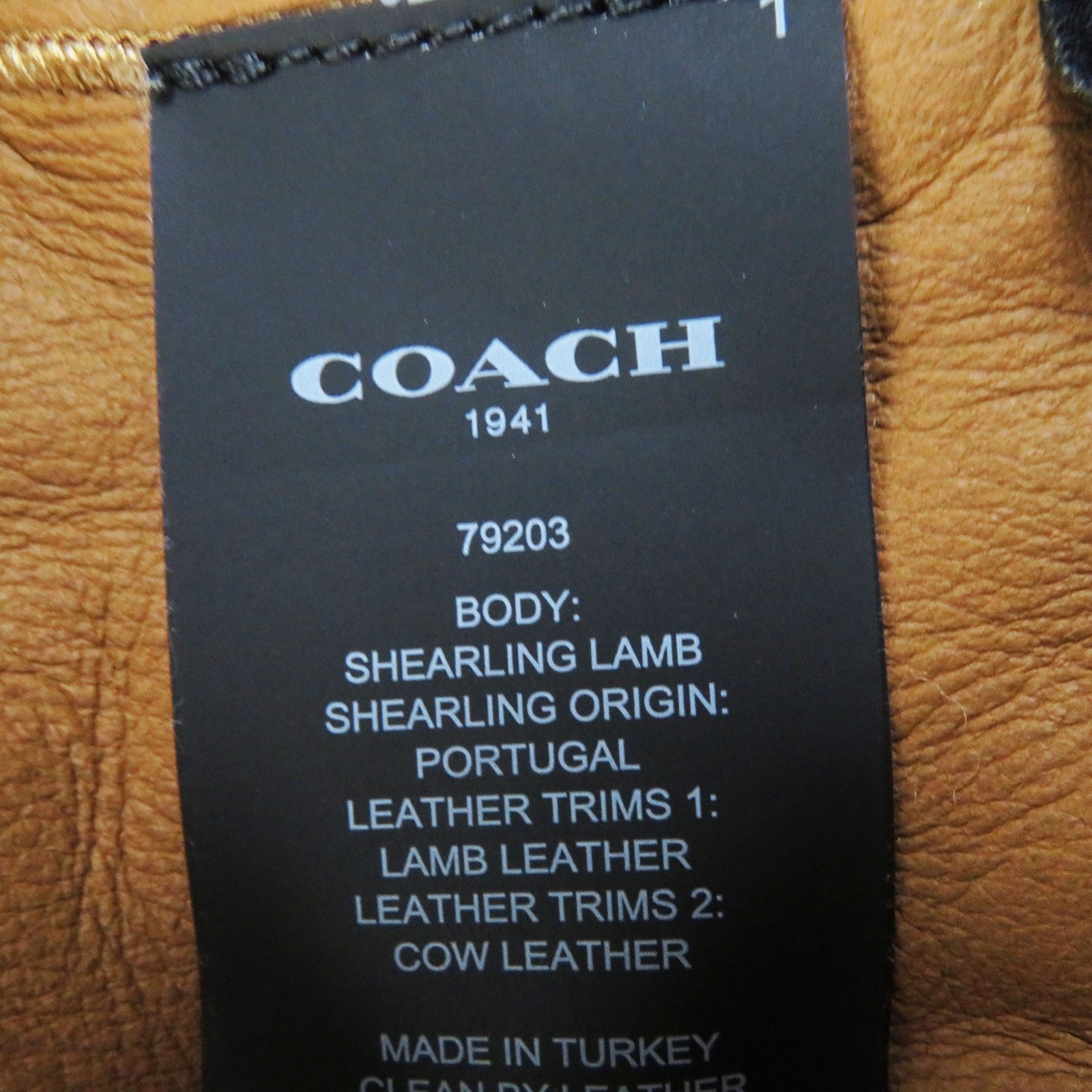 COACH Lamb Shearling Hooded Coat Brown