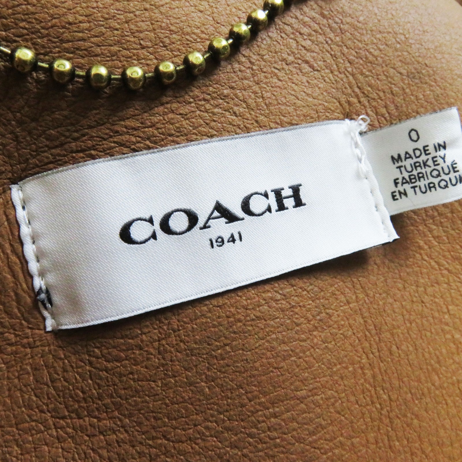 COACH Lamb Shearling Hooded Coat Brown