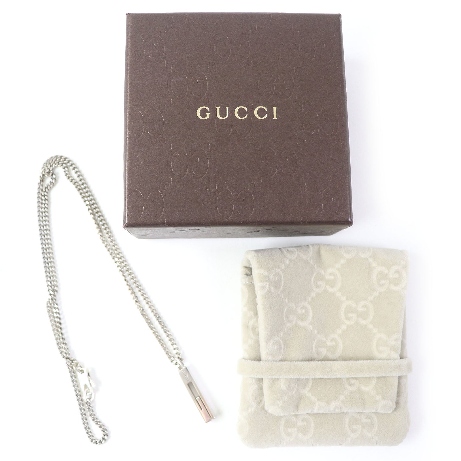 Gucci AG925 Silver G Necklace Women