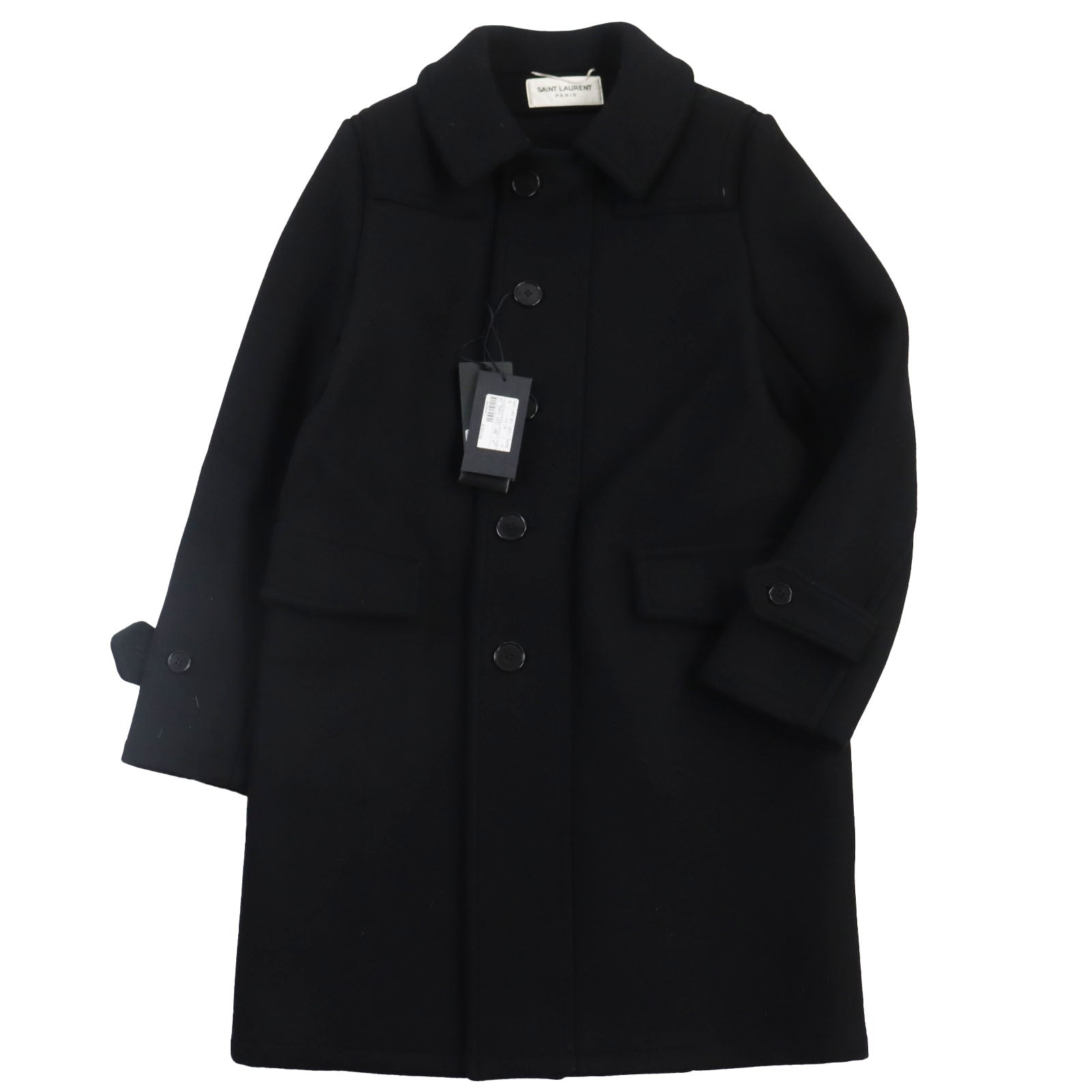 Saint Laurent Wool Coat Black 44