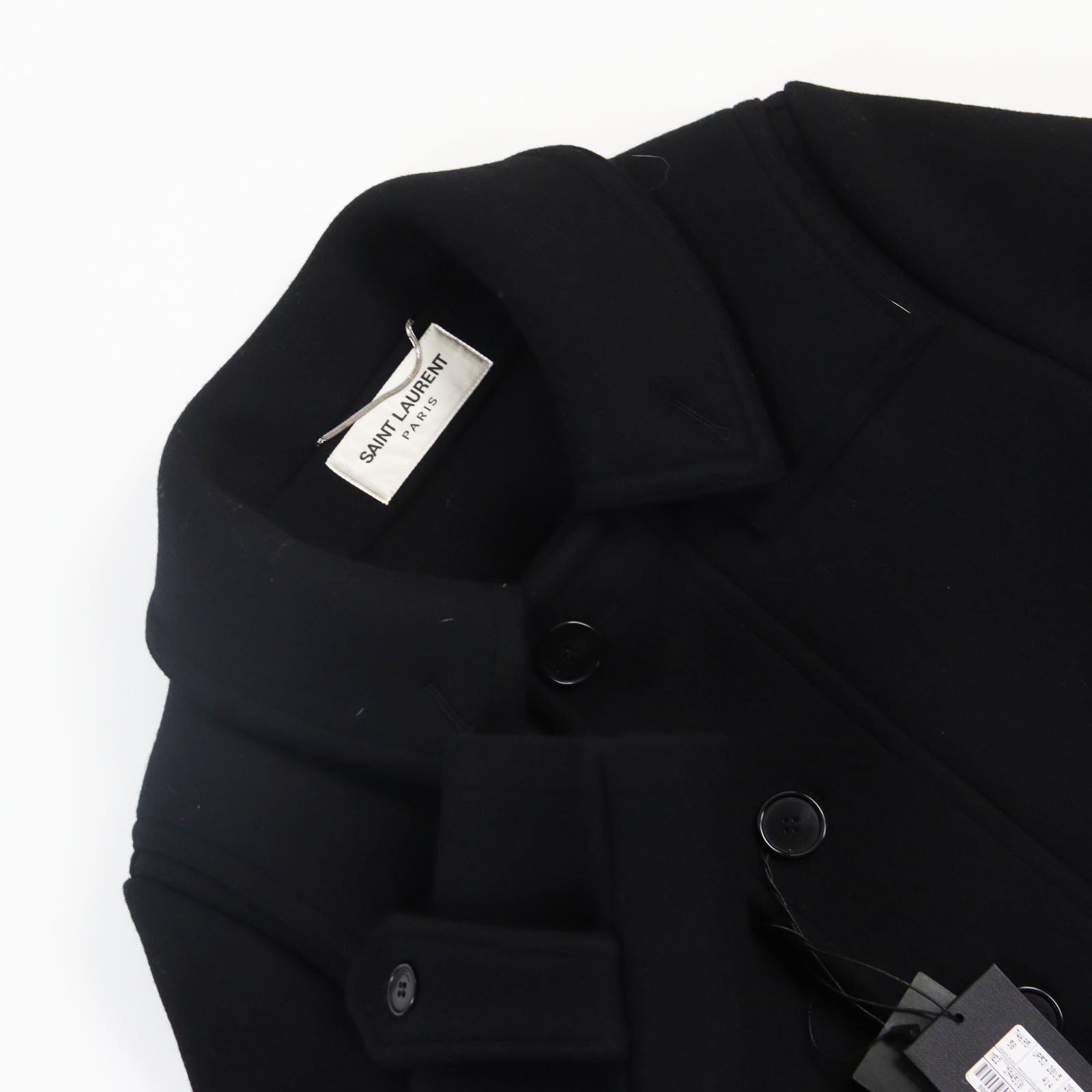 Saint Laurent Wool Coat Black 44