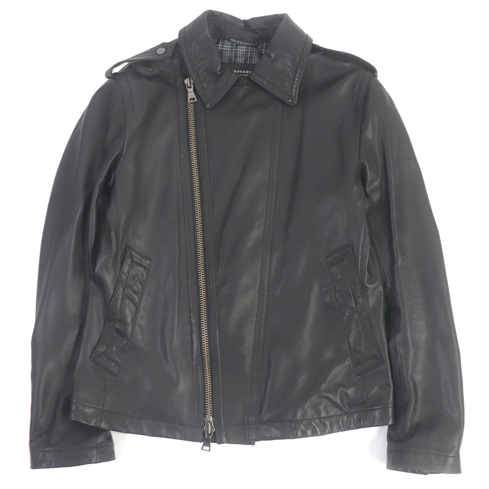 Burberry Lamb Leather Riders Jacket Black L