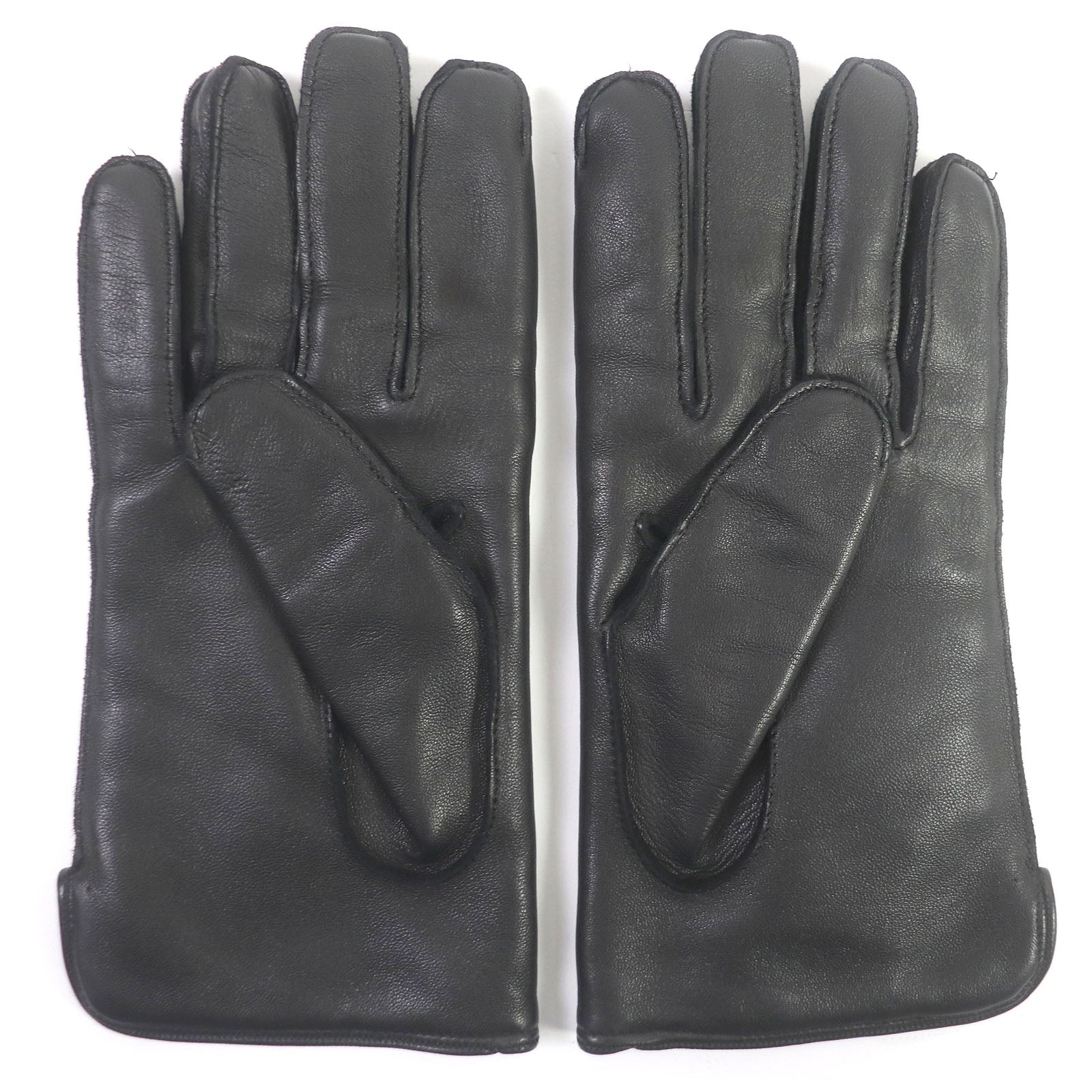 Gucci Leather Cashmere Lined Gloves Black