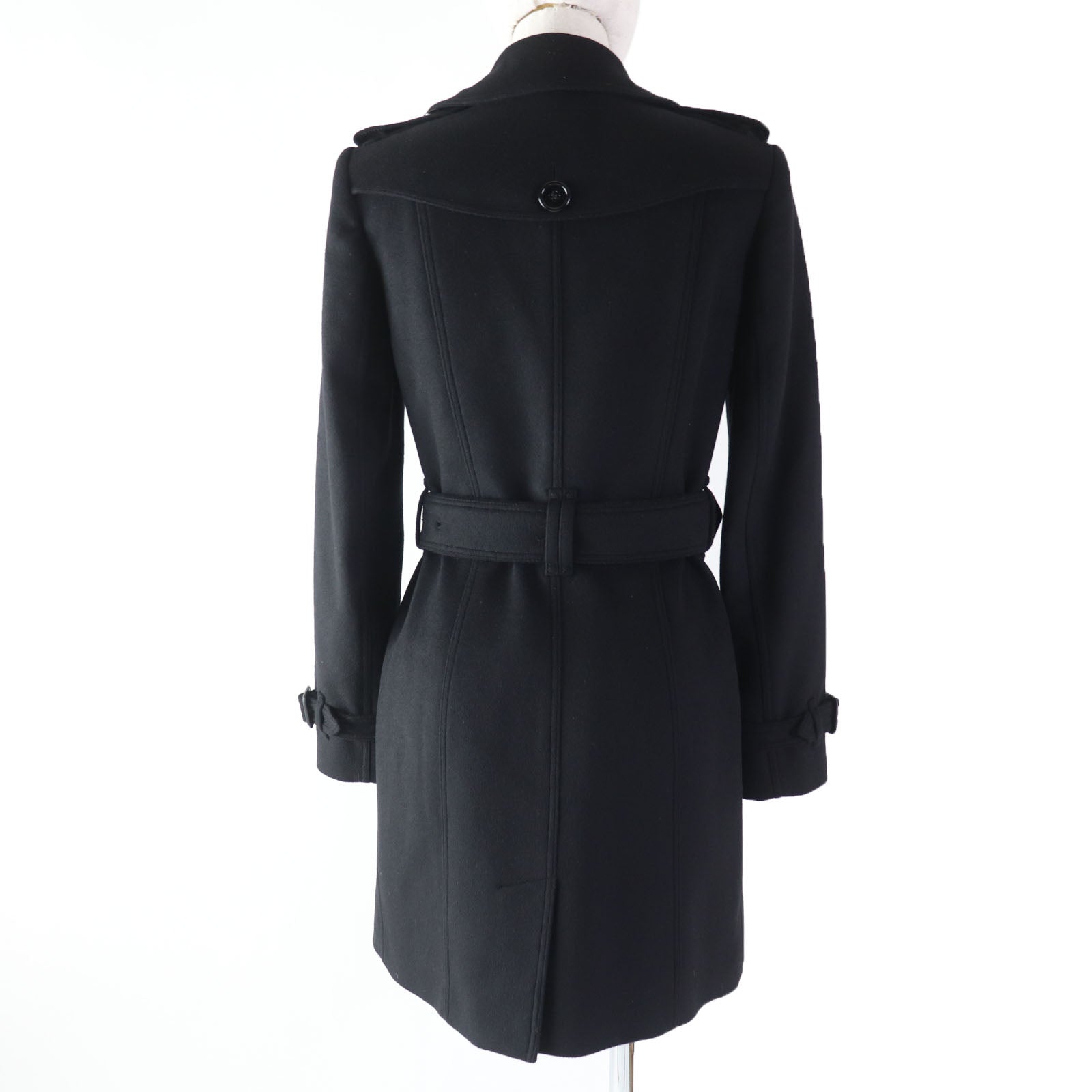 Burberry Wool Cashmere Check Trench Coat Women