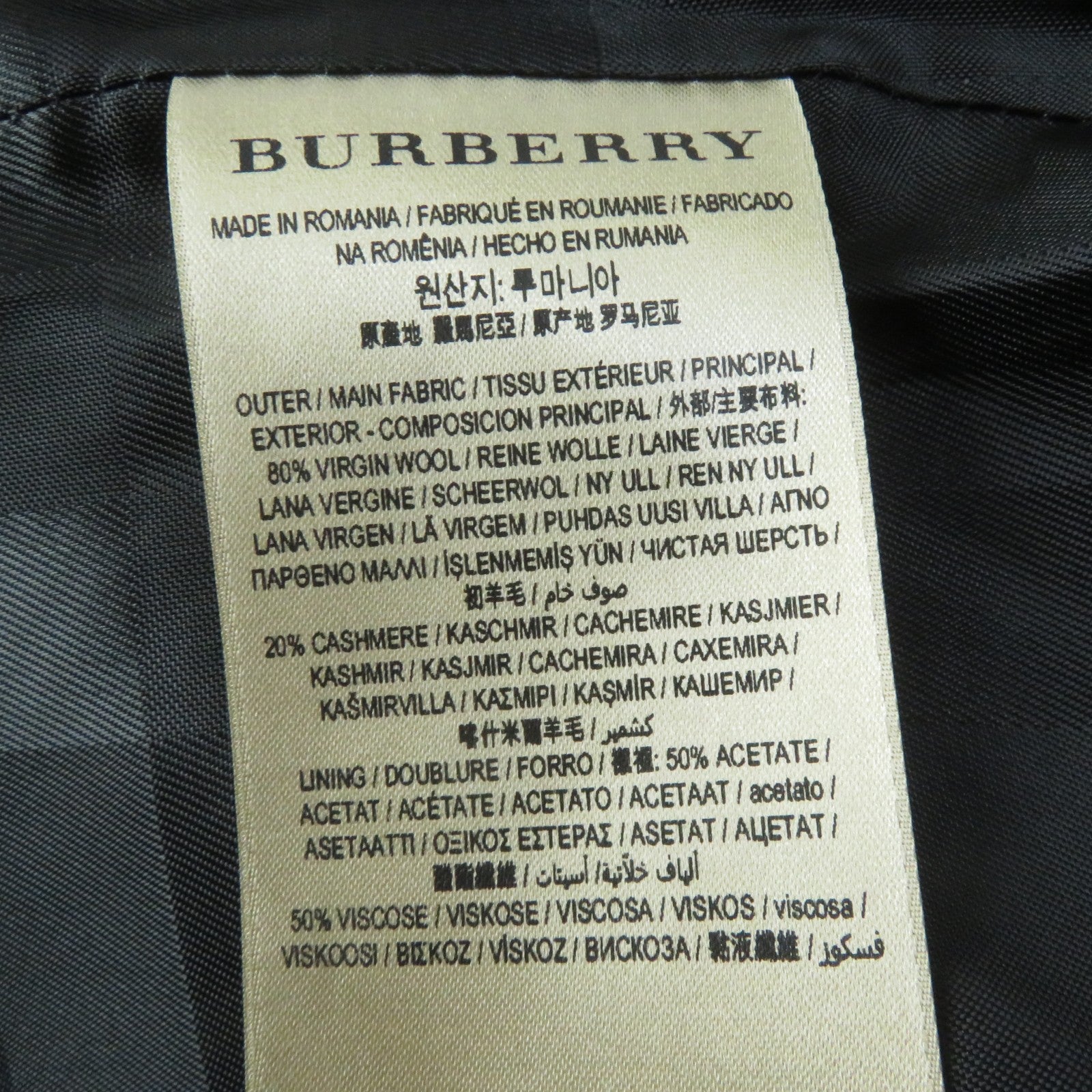 Burberry Wool Cashmere Check Trench Coat Women