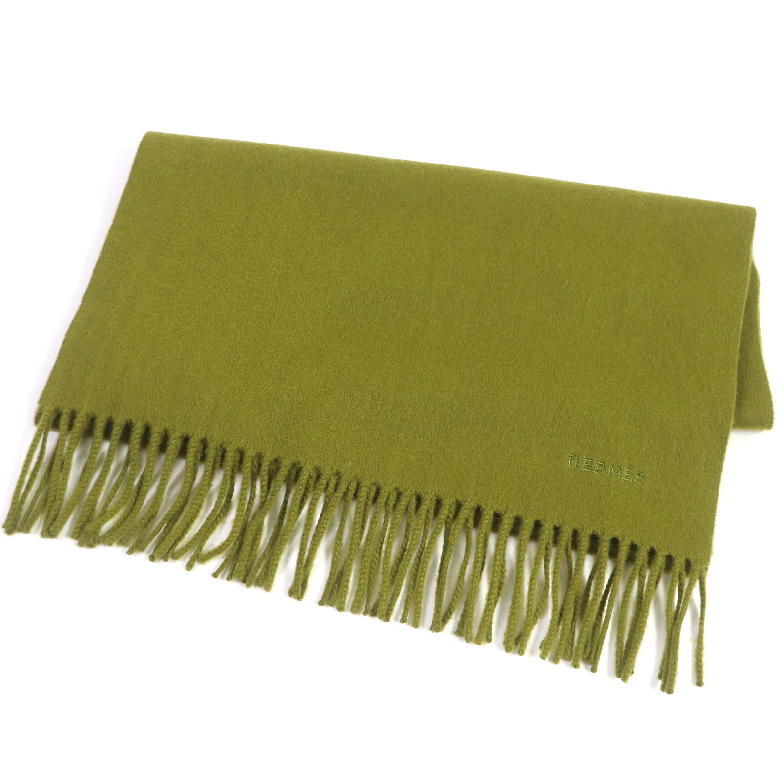 HERMES Cashmere Shawl Scarf Green