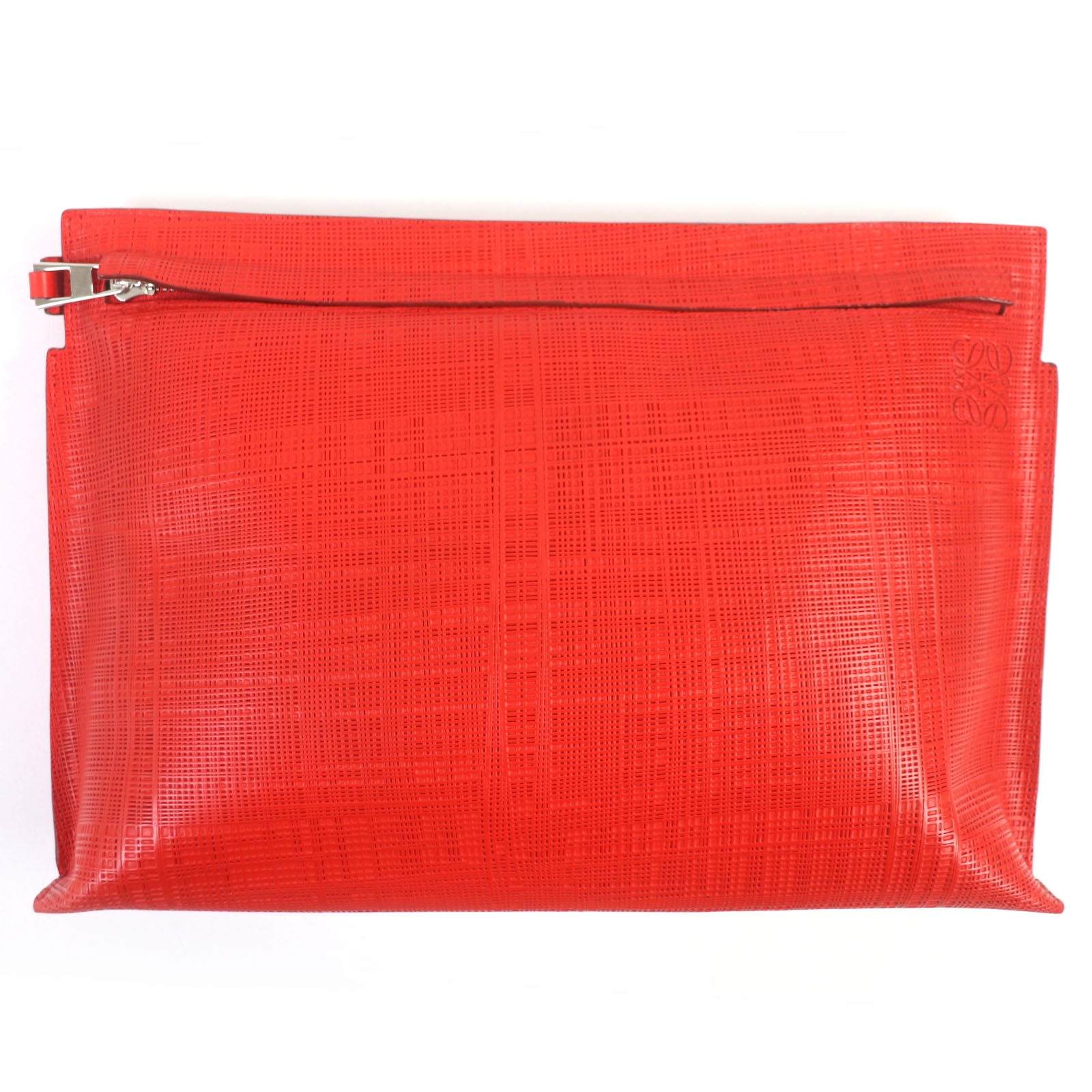 Loewe T-Pouch Leather Clutch Bag Red