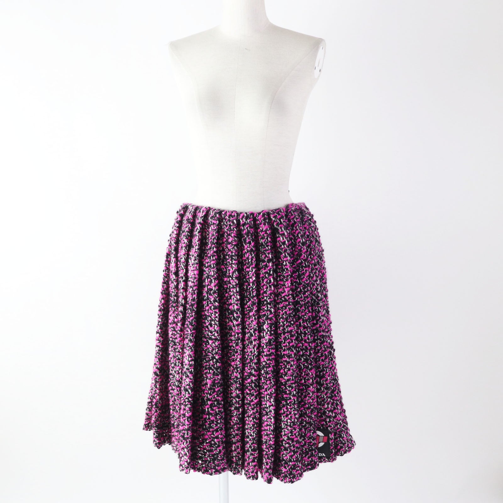 Prada Wool Nylon Pleated Skirt Women