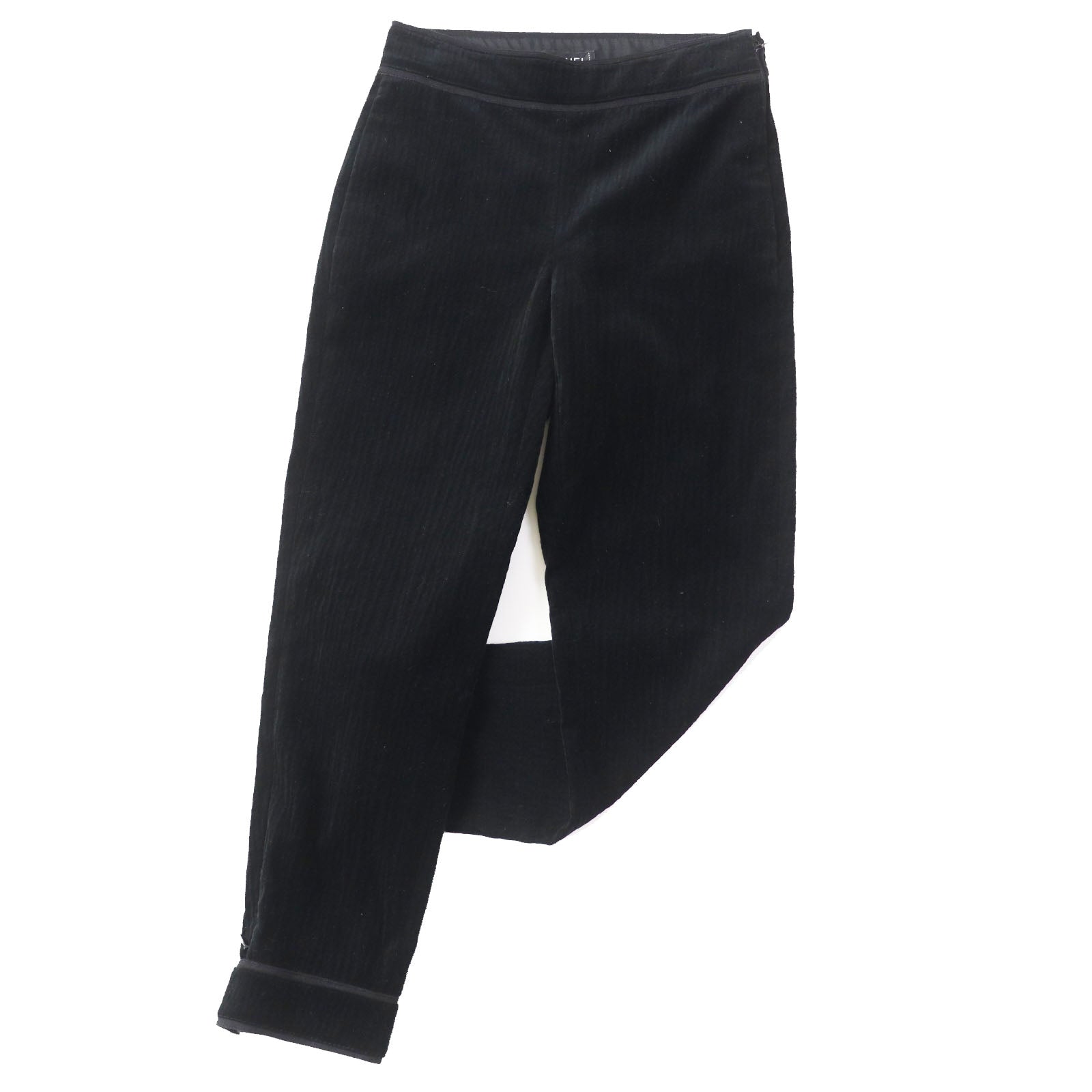 Chanel COCO Mark Velour Pants Black 34