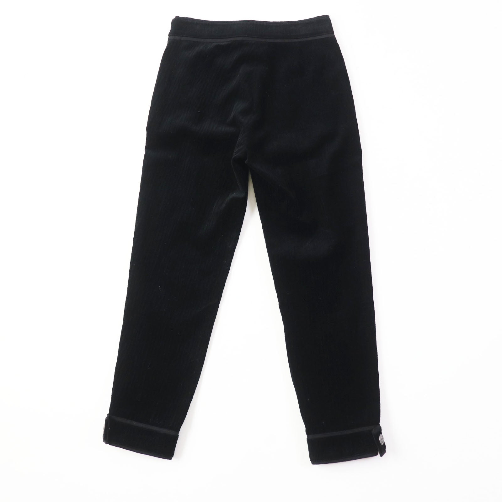 Chanel COCO Mark Velour Pants Black 34