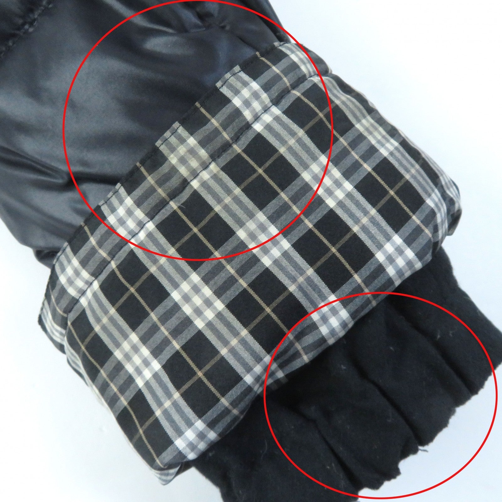 Burberry Check Pattern Fur Hood Down Jacket Women