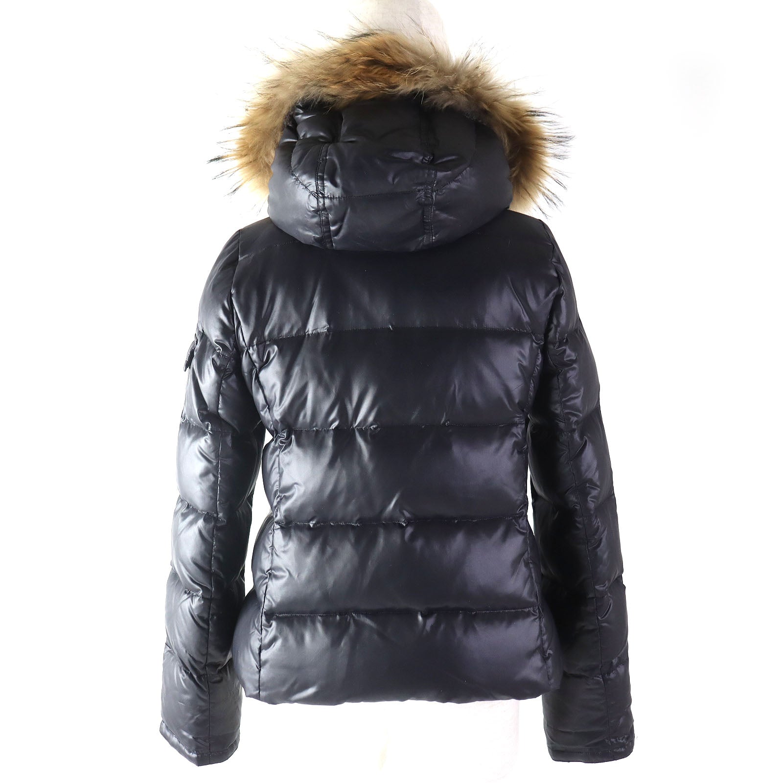 Burberry Check Pattern Fur Hood Down Jacket Women