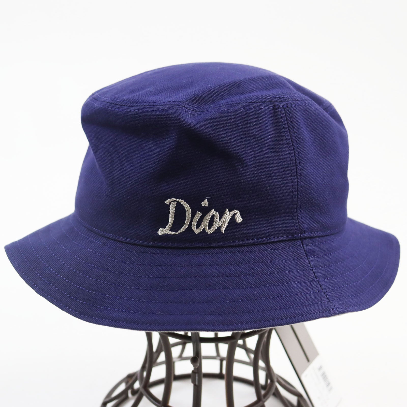 Dior Cotton Embroidered Logo Hat Blue S