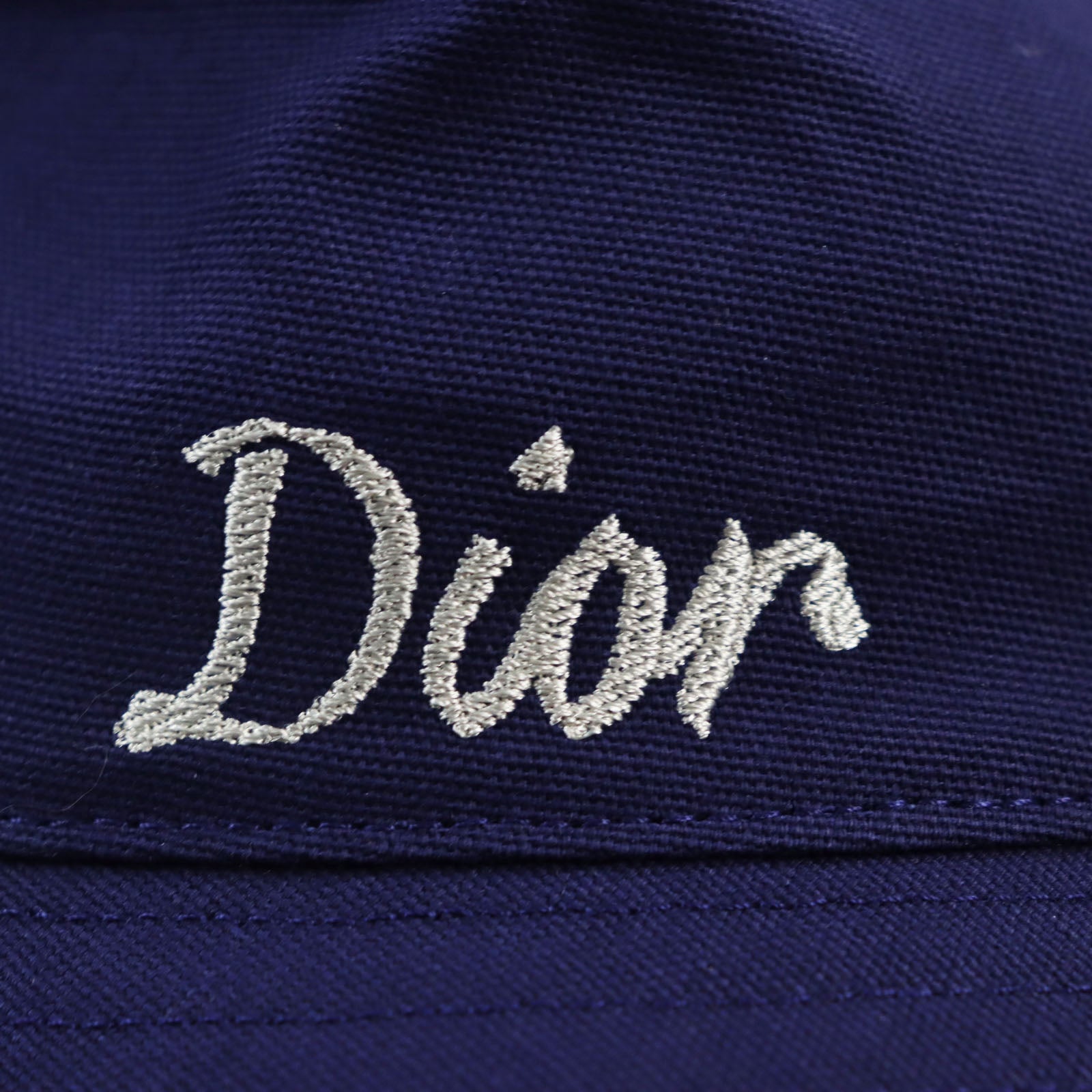 Dior Cotton Embroidered Logo Hat Blue S