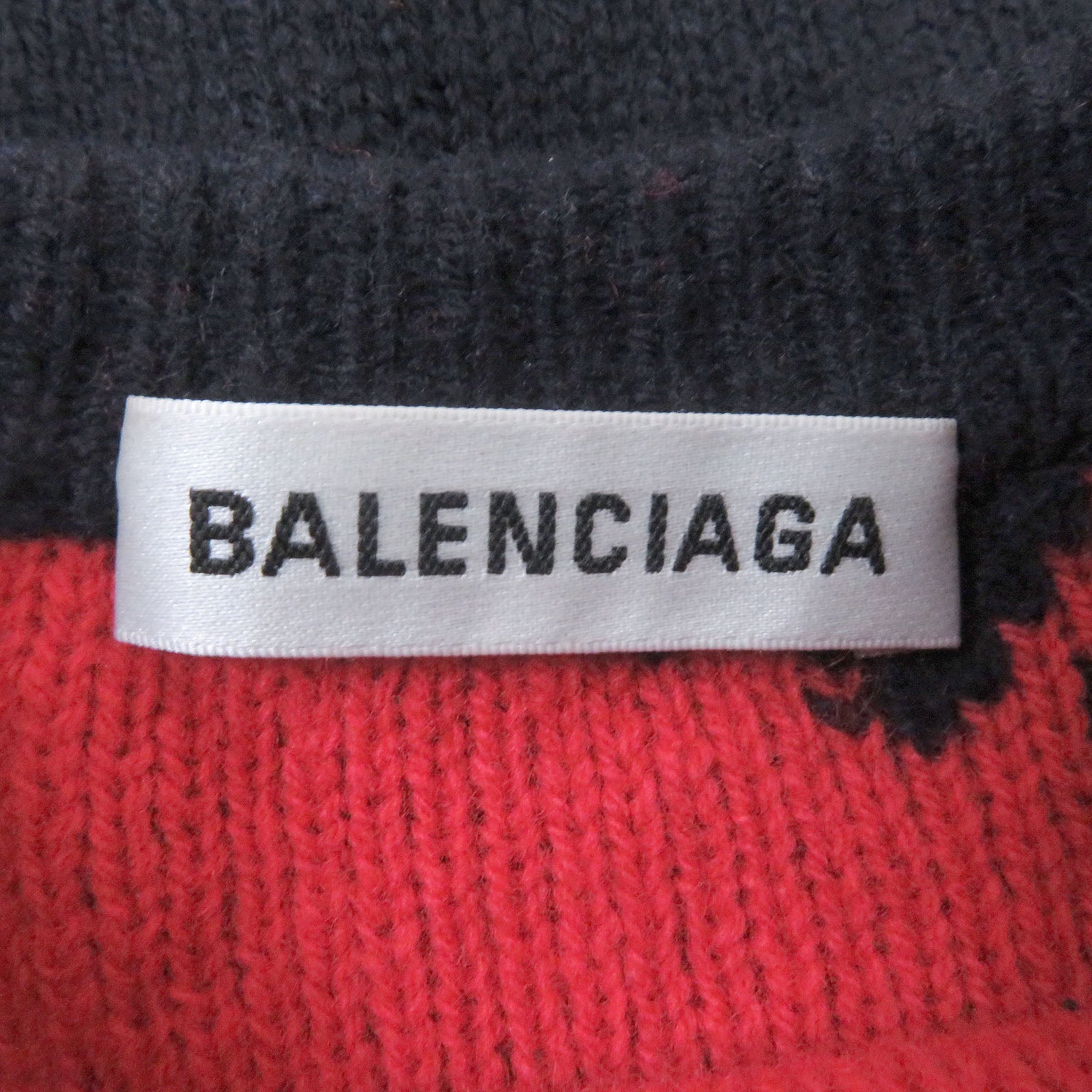 Balenciaga Logo Jacquard Knit Sweater Navy XS