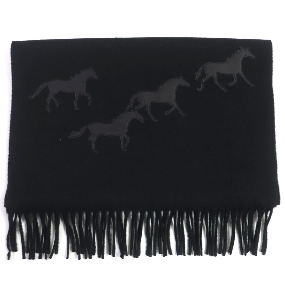 HERMES Cashmere Scarf with Embroidered Logo