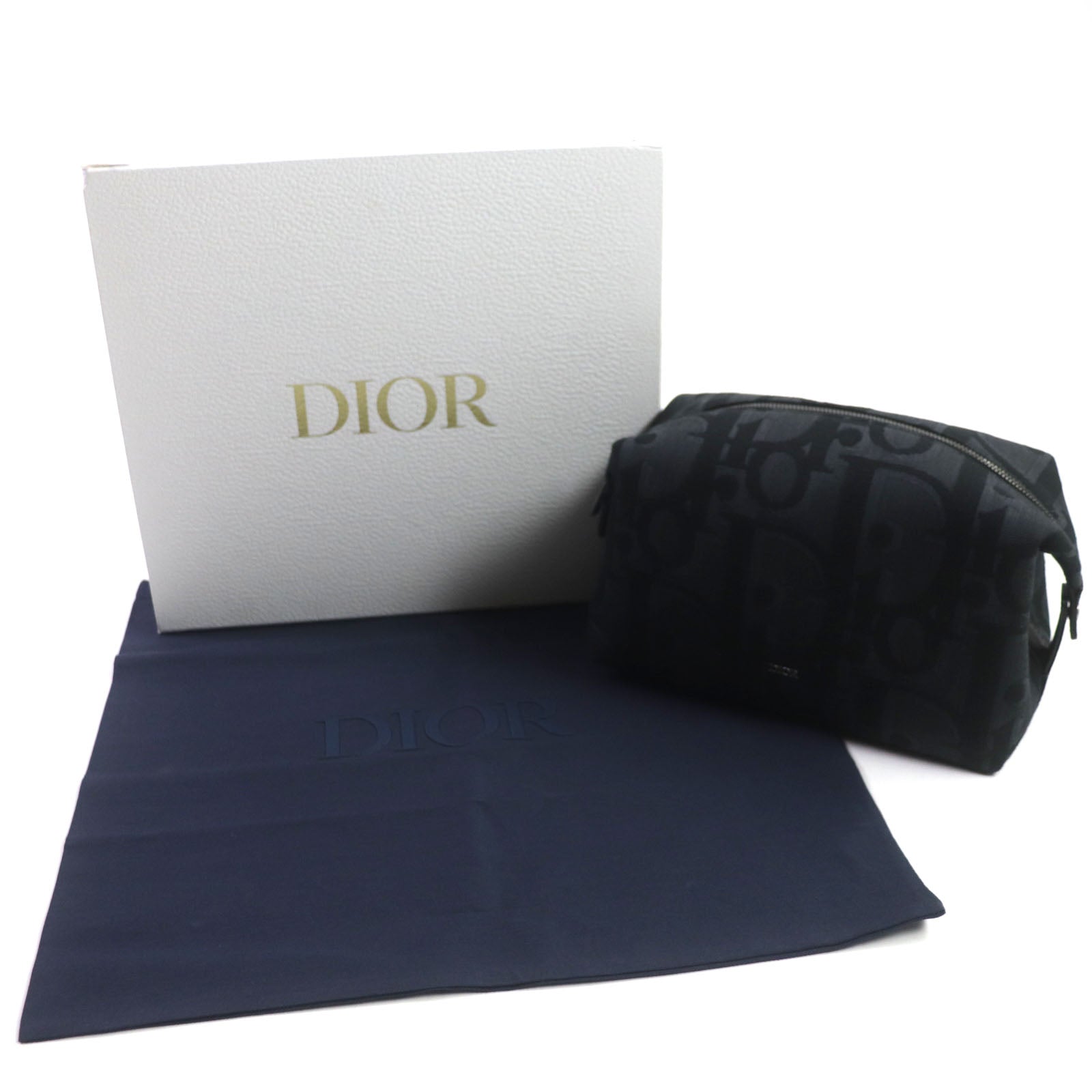 Dior Oblique Jacquard Pouch Clutch Bag