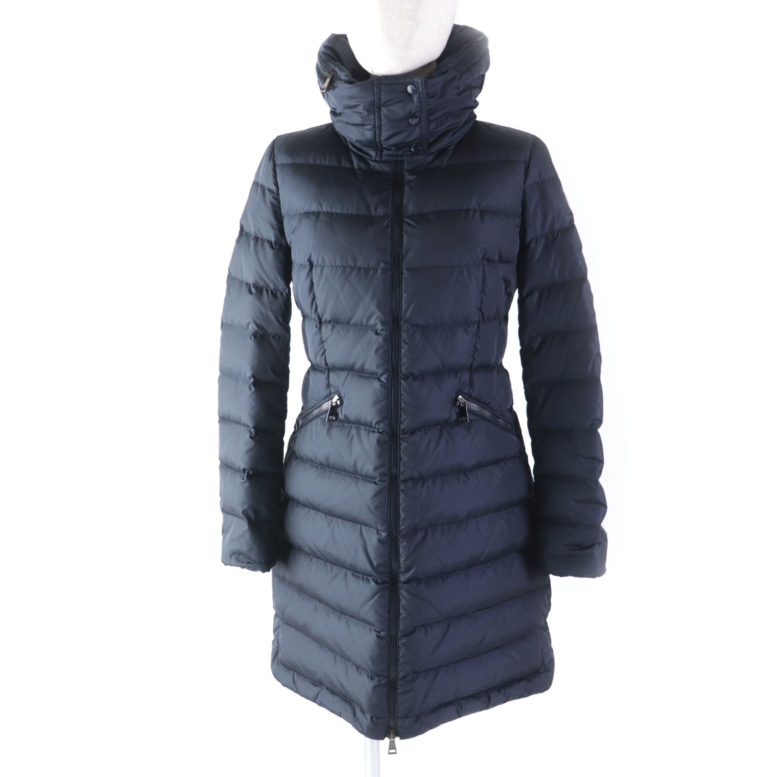 Moncler FLAMMETTE Nylon Down Coat Navy Women