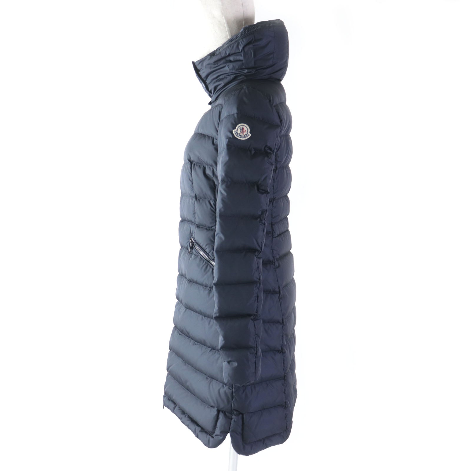 Moncler FLAMMETTE Nylon Down Coat Navy Women