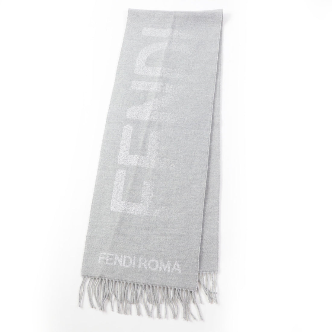 Fendi Wool Cashmere Scarf Light Gray