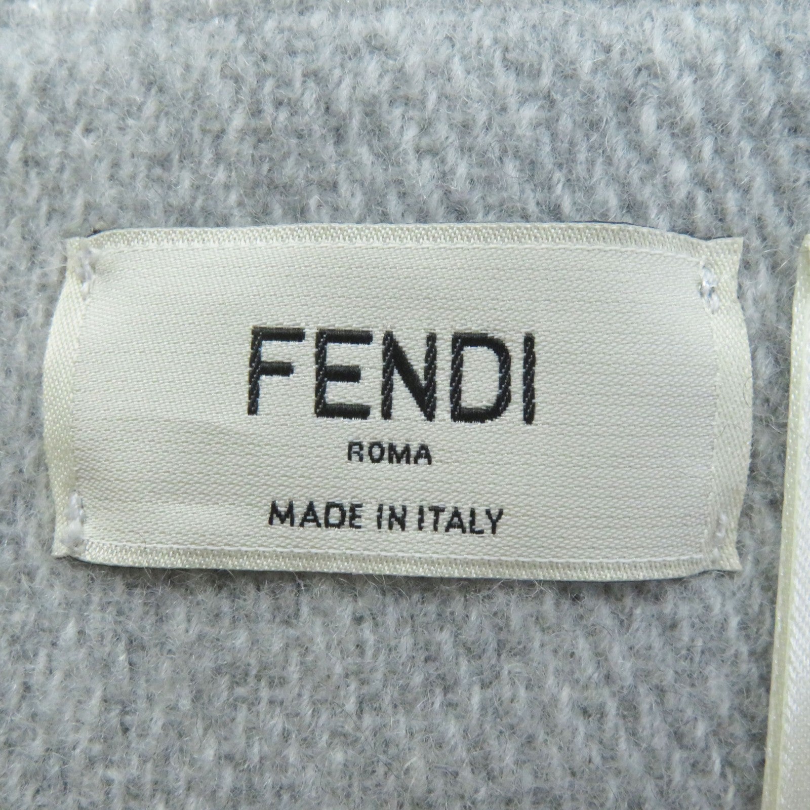 Fendi Wool Cashmere Scarf Light Gray