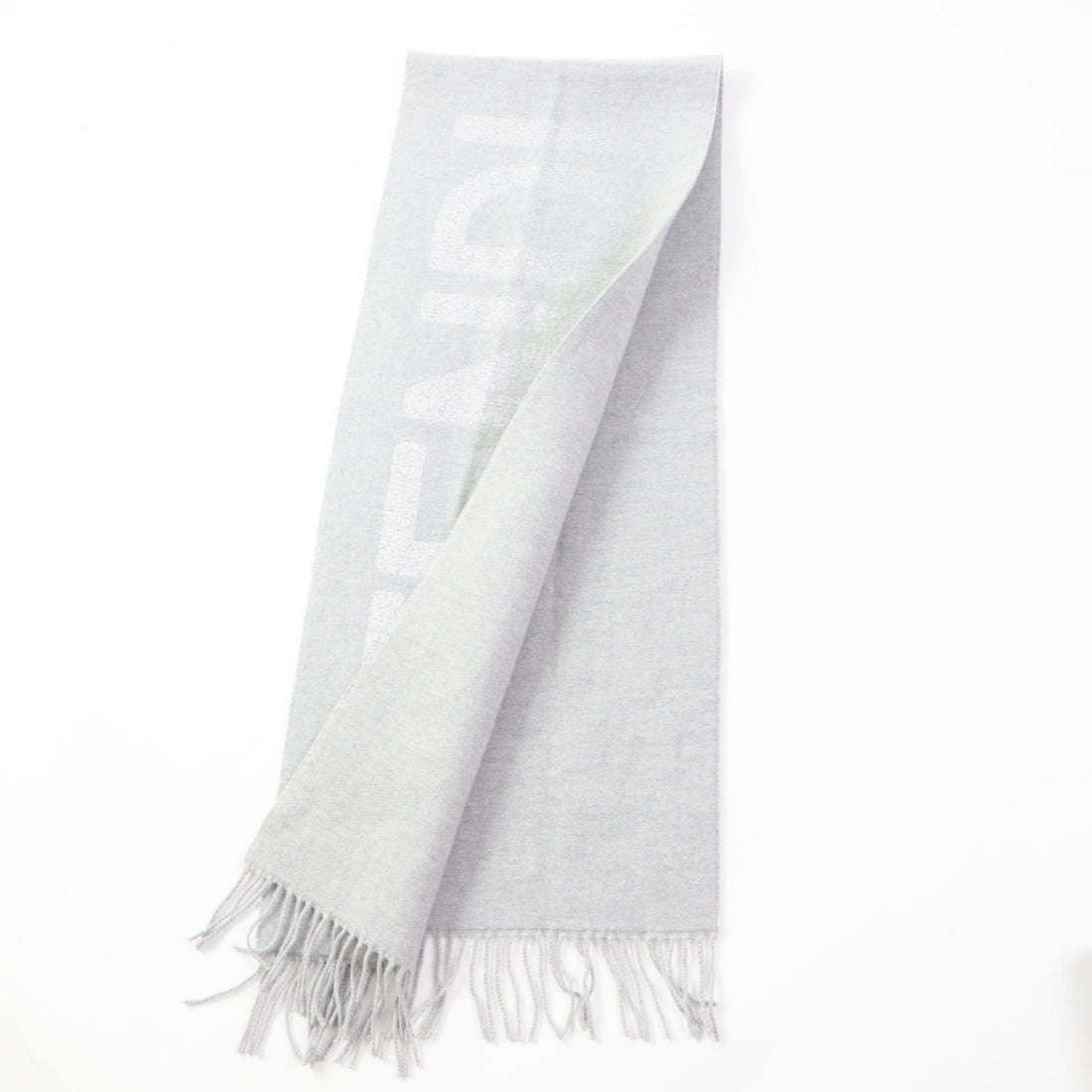 Fendi Wool Cashmere Scarf Light Gray