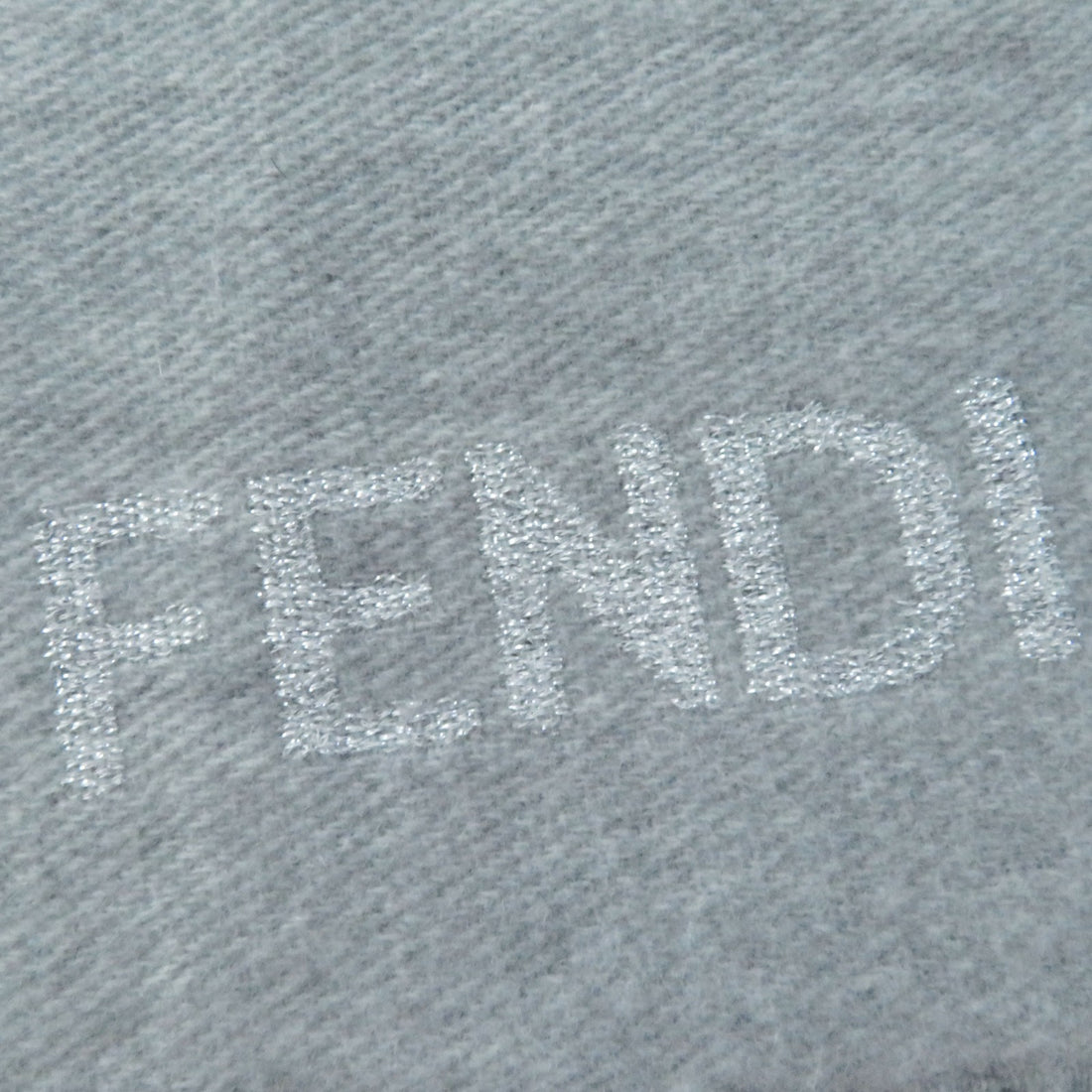 Fendi Wool Cashmere Scarf Light Gray