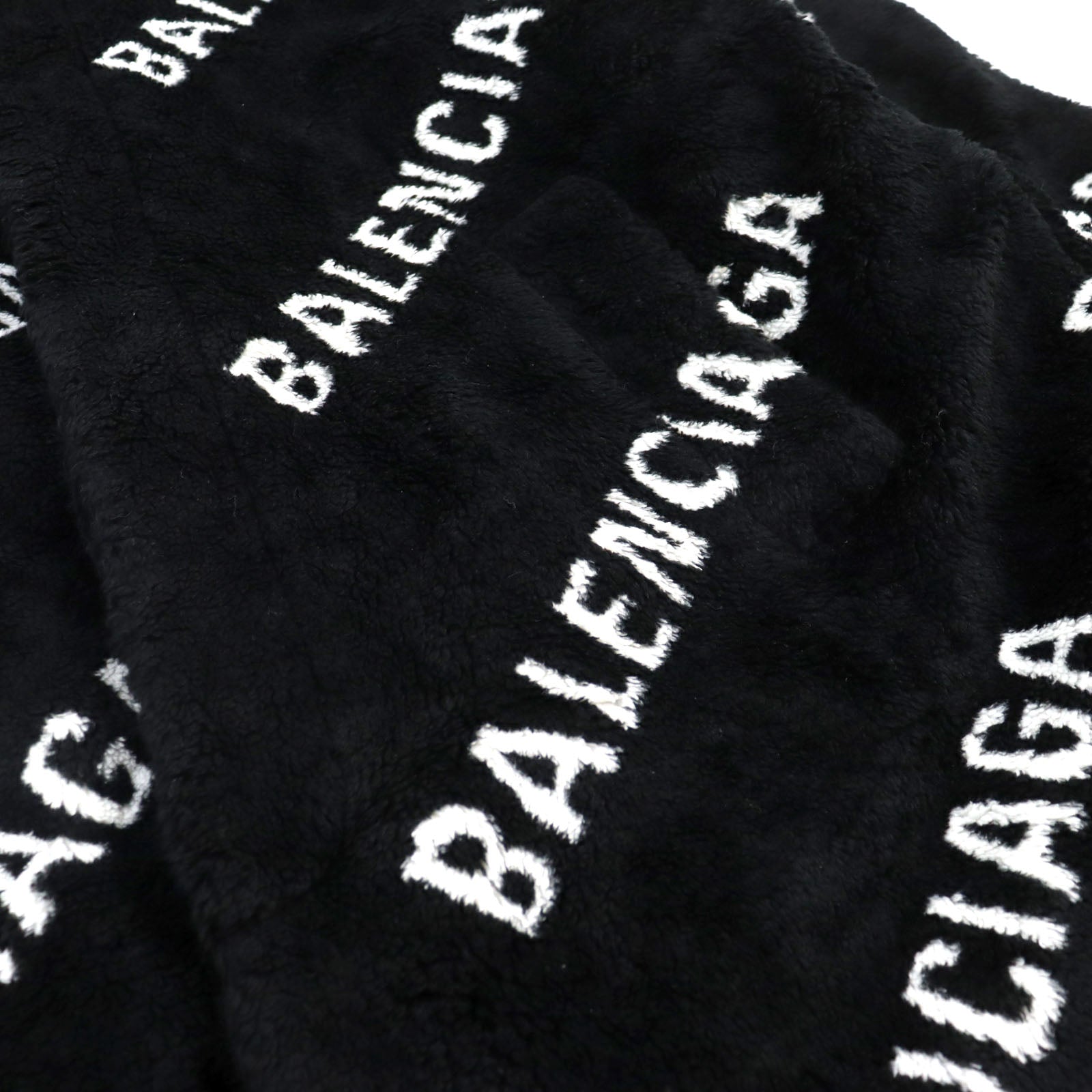 Balenciaga Logo Print Oversized Coat Black White