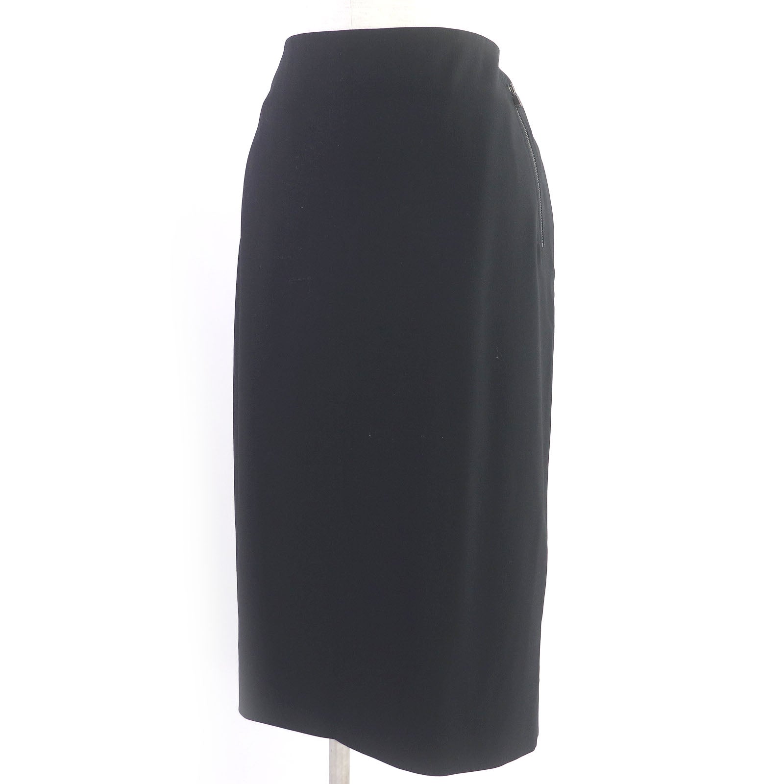 Hermes Virgin Wool Long Skirt Black 42