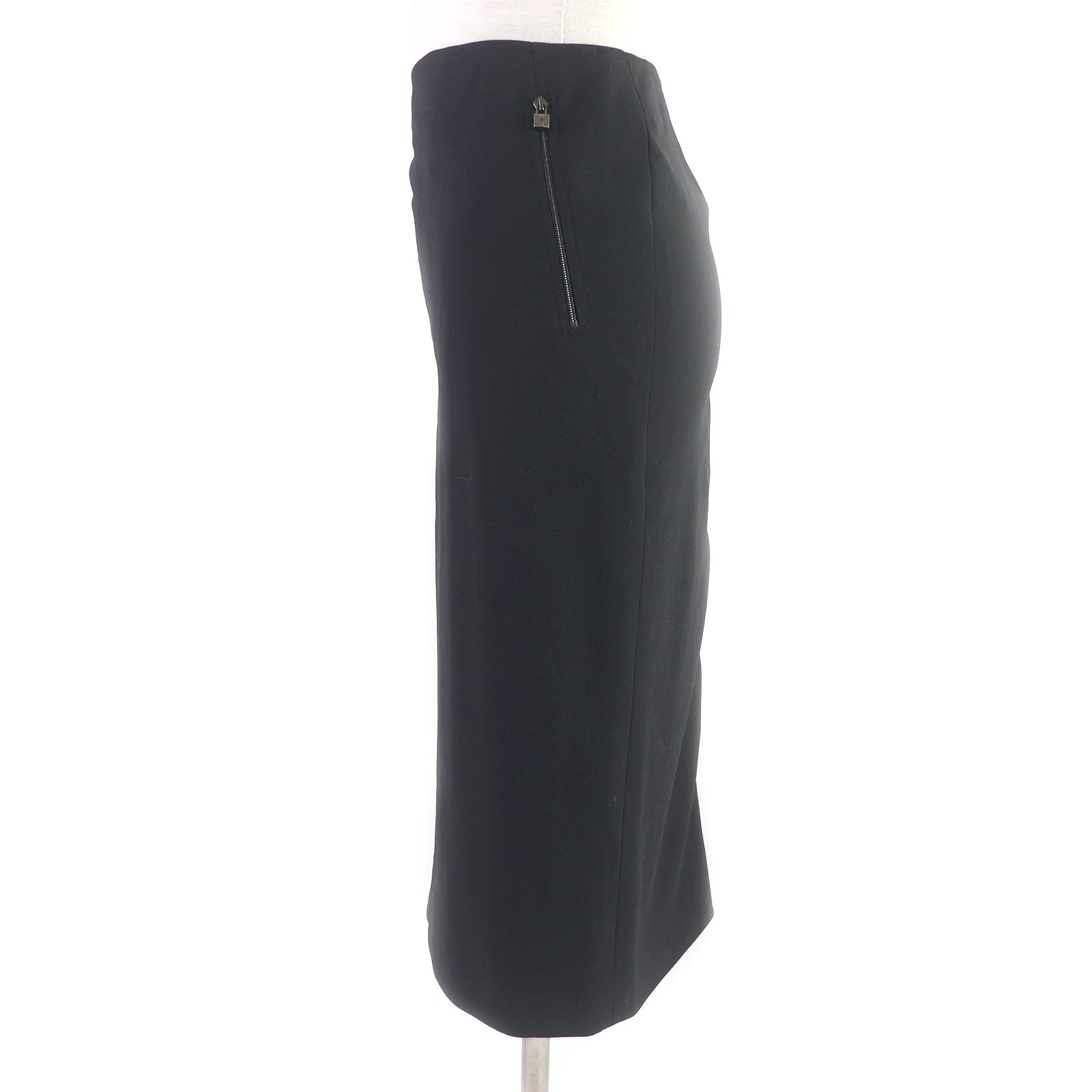 Hermes Virgin Wool Long Skirt Black 42