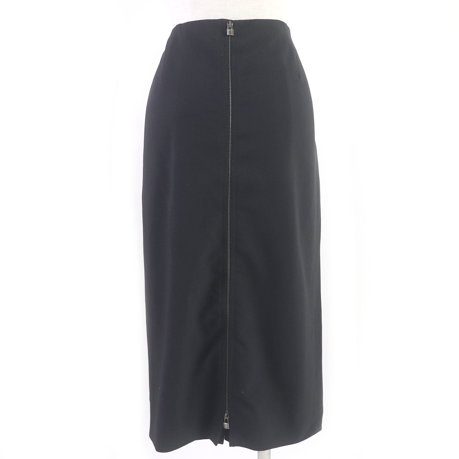 Hermes Virgin Wool Long Skirt Black 42