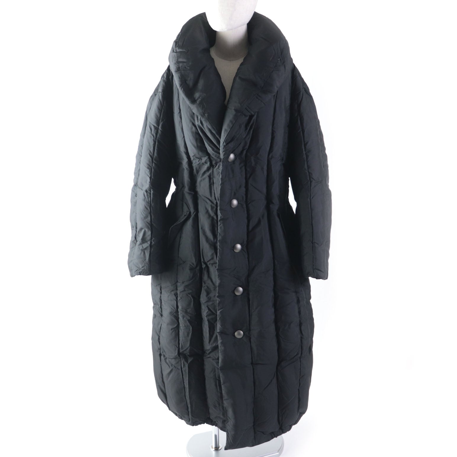 Issey Miyake Rayon Silk Down Coat Black S