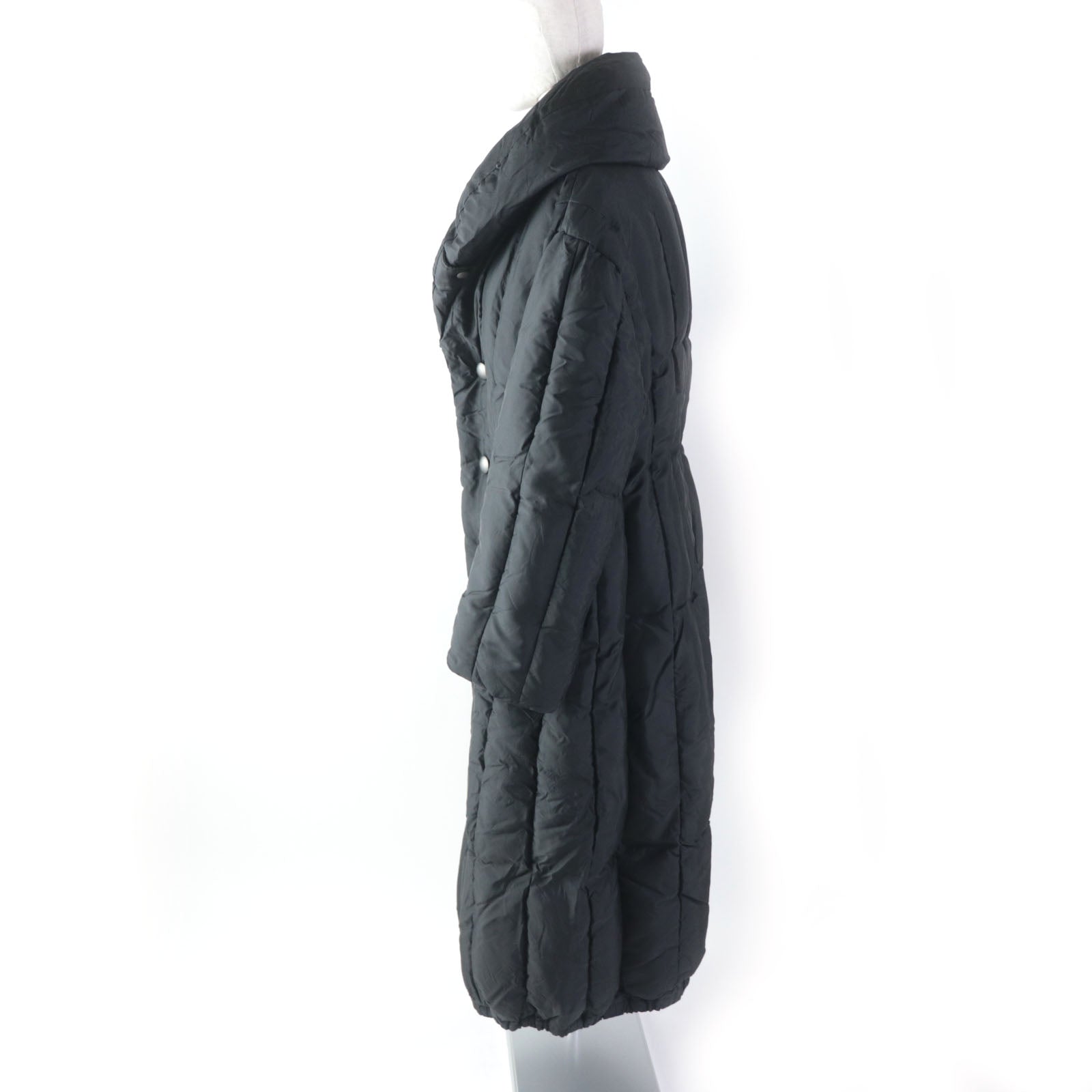 Issey Miyake Rayon Silk Down Coat Black S