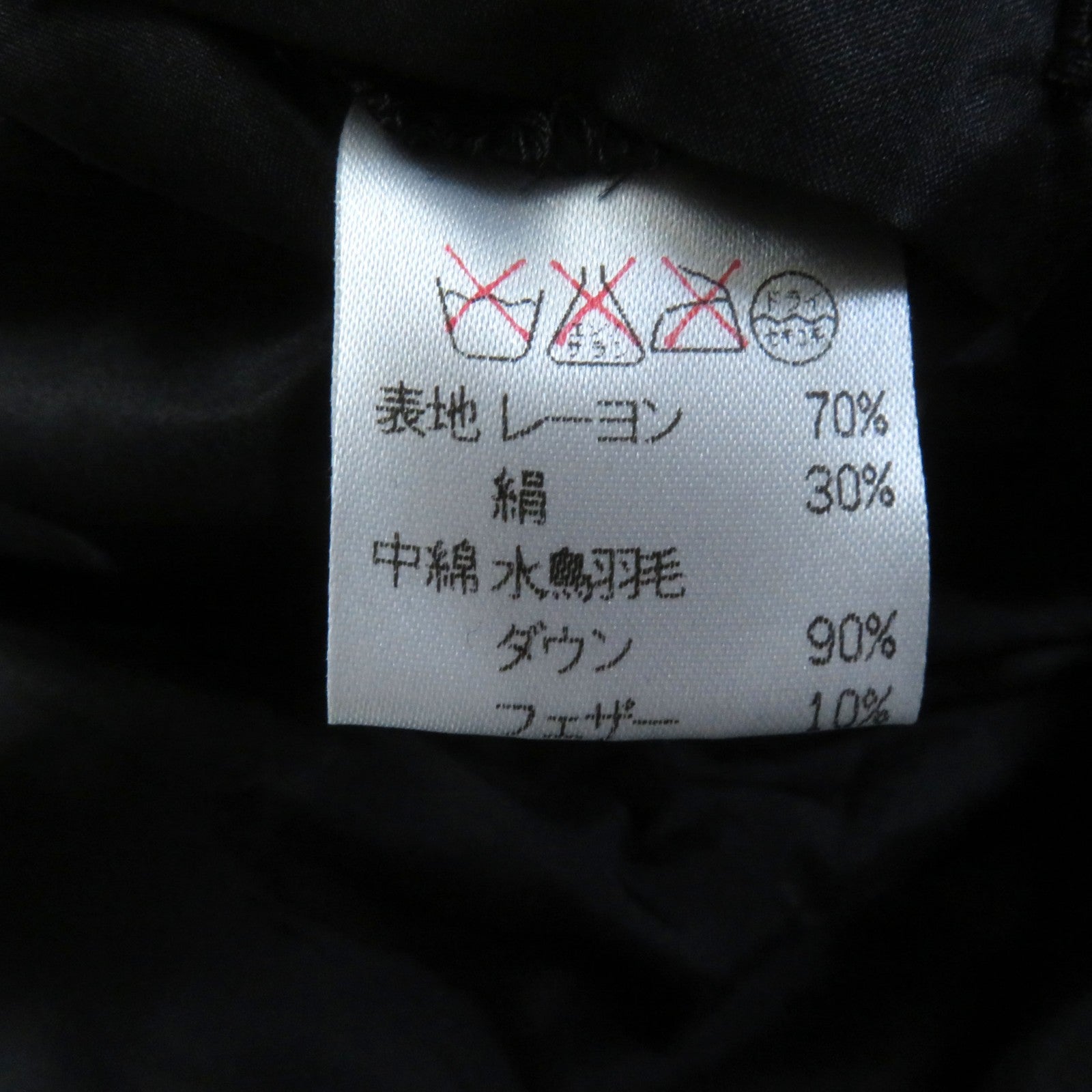 Issey Miyake Rayon Silk Down Coat Black S