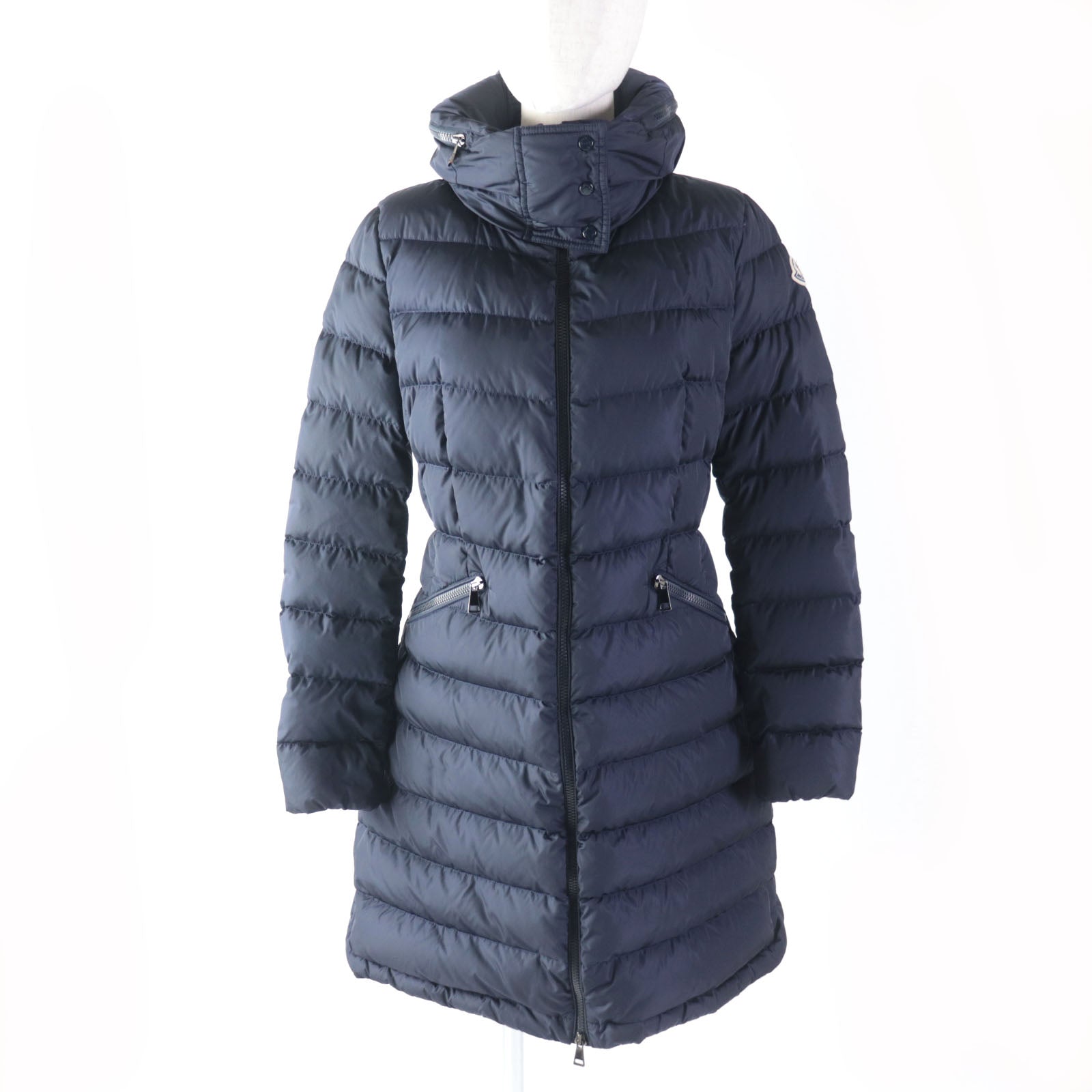 Moncler FLAMMETTE Nylon Down Coat Navy Women