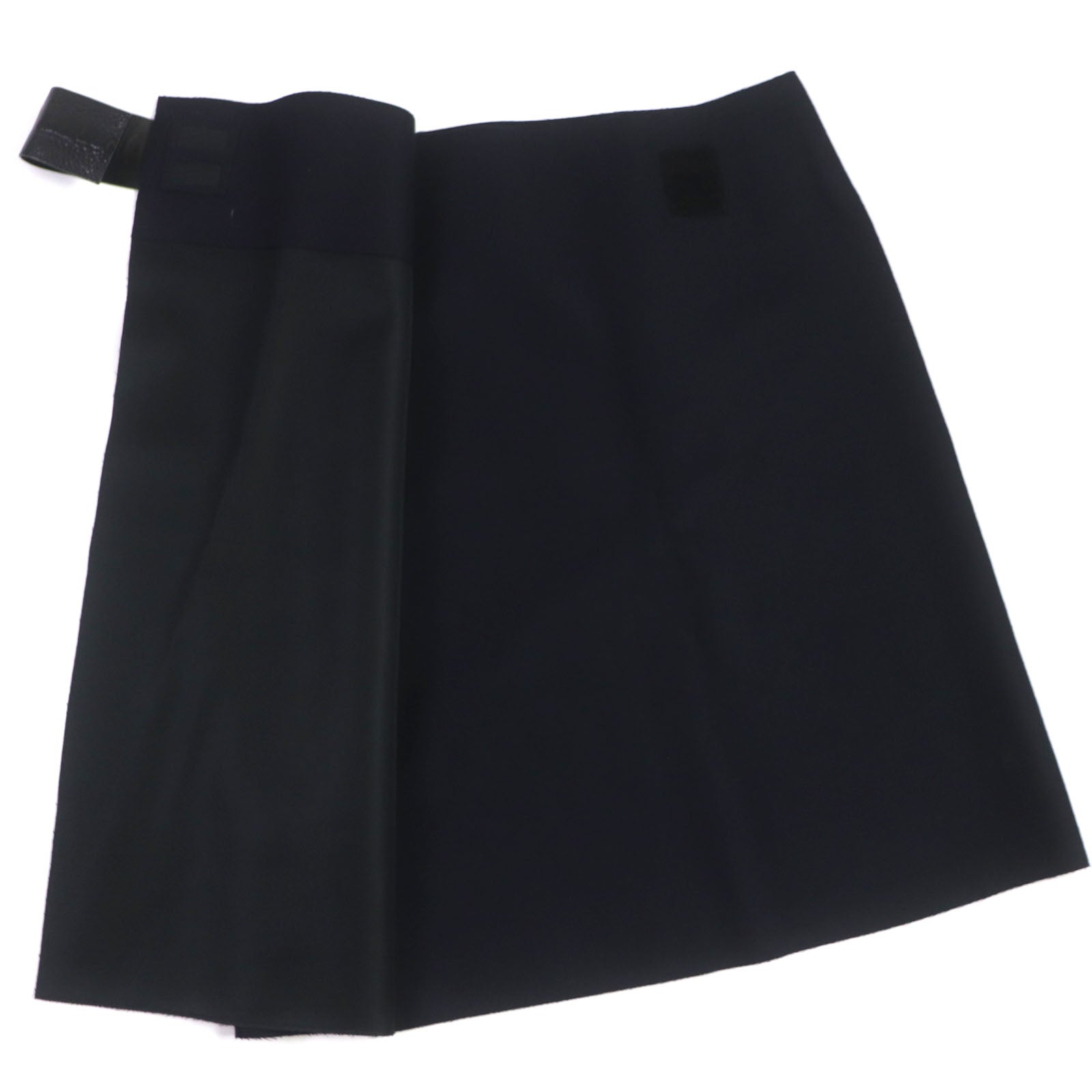 Celine Wool Phoebe Cut Wrap Skirt Navy