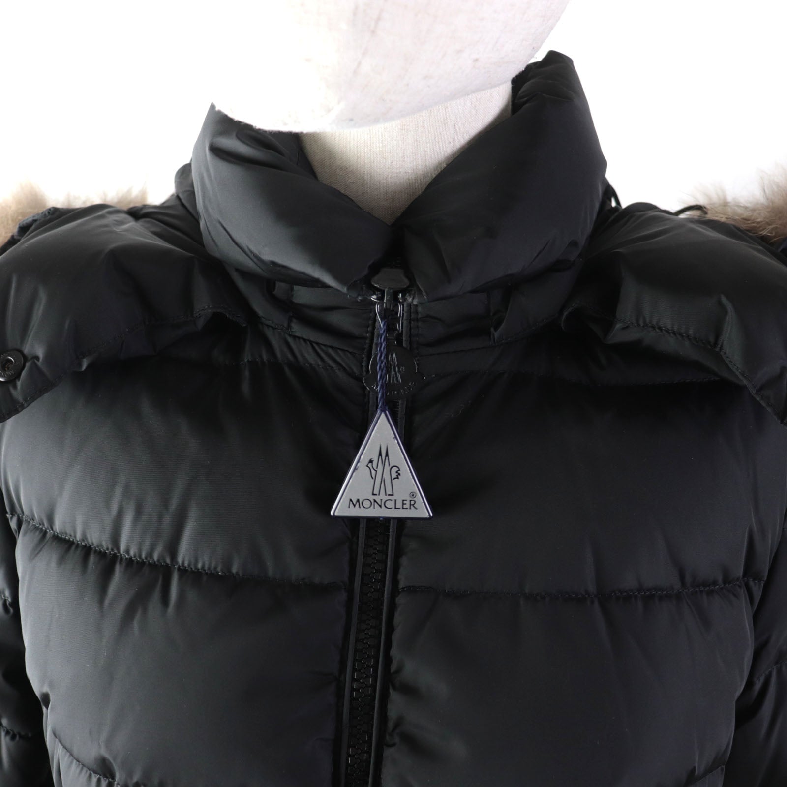 Moncler CHARP Nylon Down Coat with Fur Hood