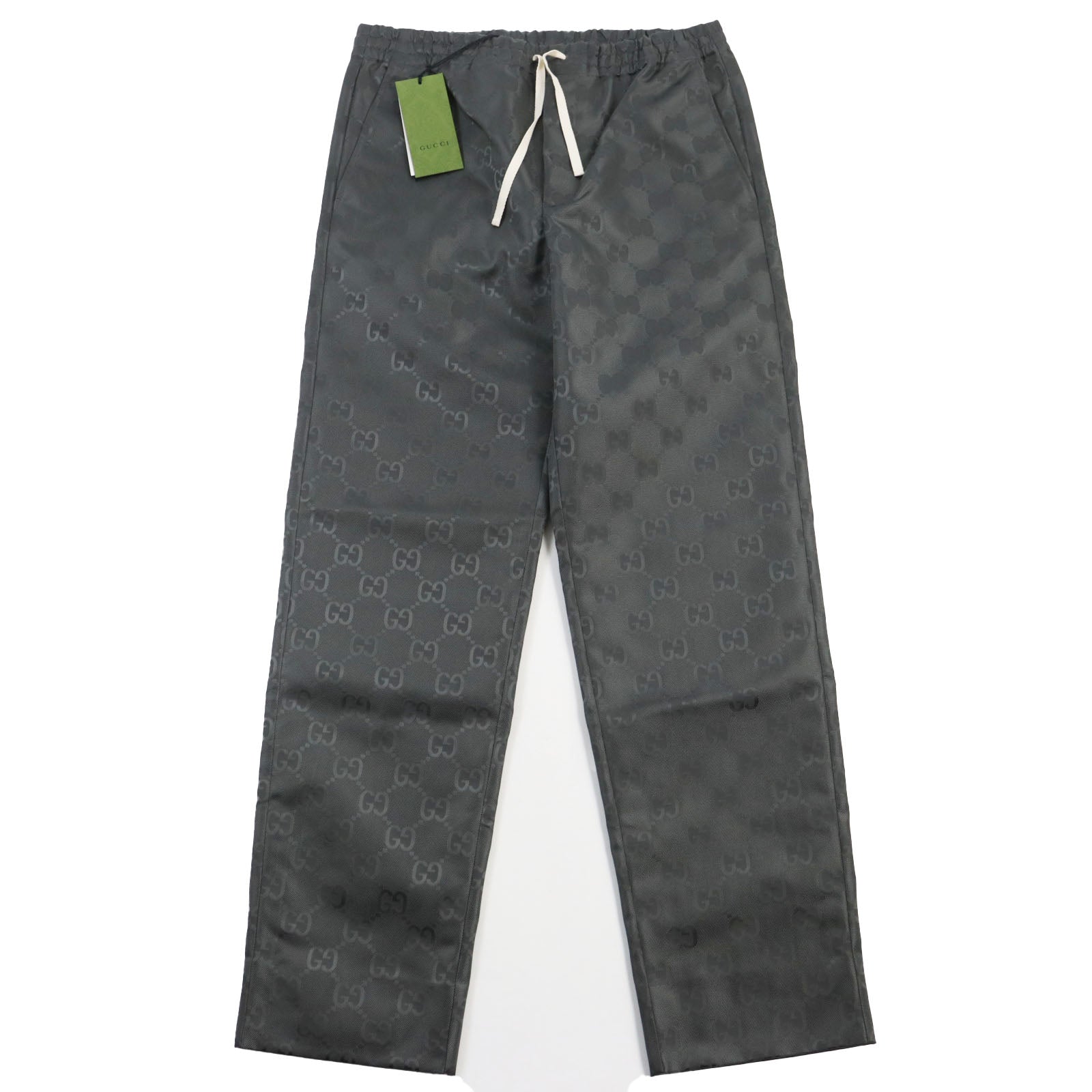 Gucci Nylon GG Pattern Pants Gray 46