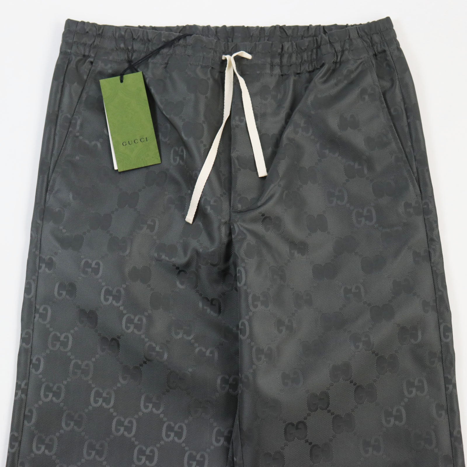 Gucci Nylon GG Pattern Pants Gray 46