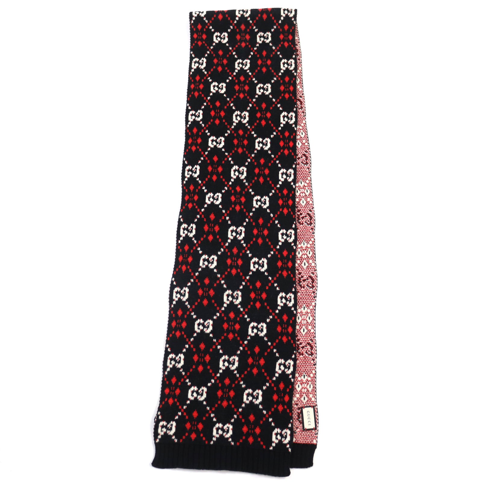 GUCCI Cotton Wool GG Diamond Scarf