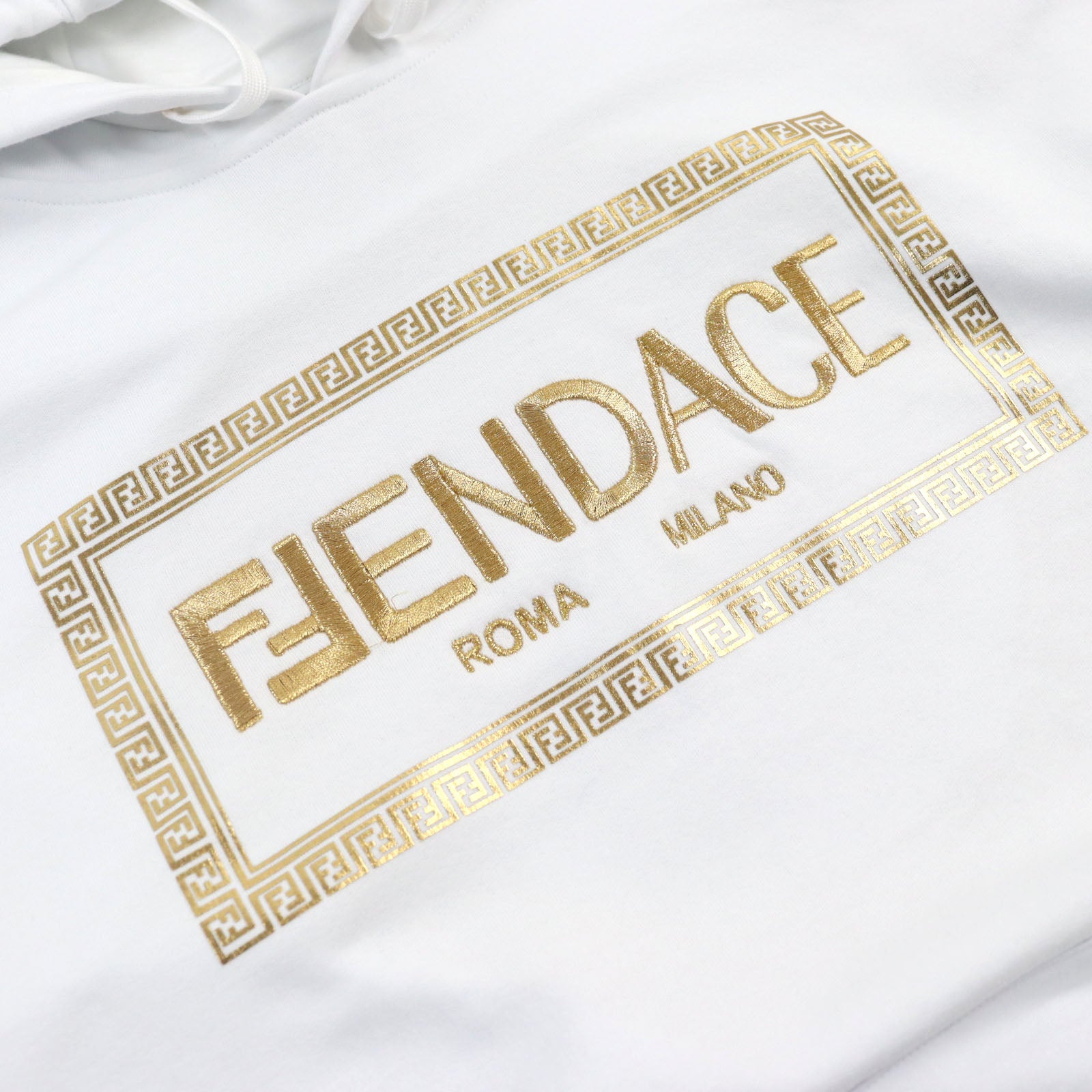 Fendi Versace Logo Embroidered Pullover Hoodie